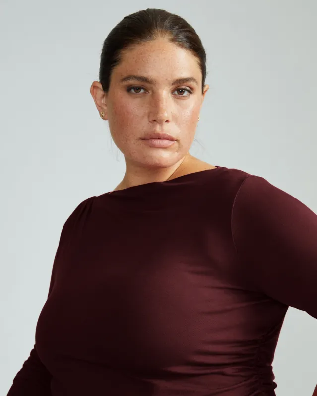 Louise Liquid Jersey Top - Black Cherry sold by Universal Standard