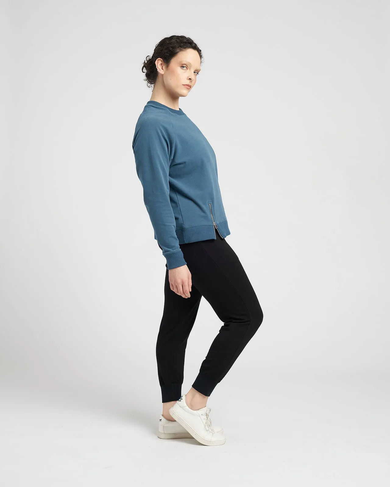 Peachy Terry Side Zip Pullover - Teal sold by Universal Standard product image thumbnail 5