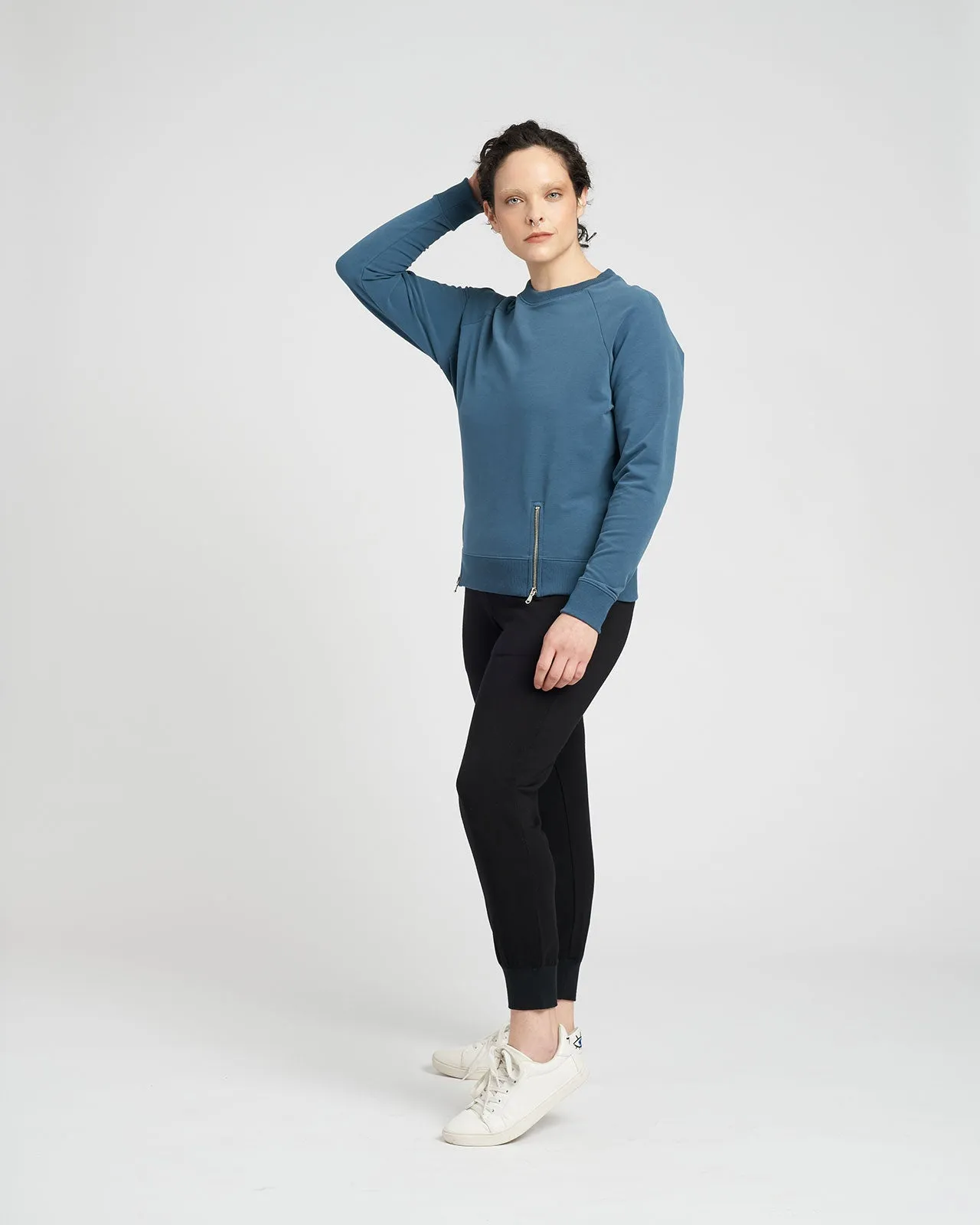 Peachy Terry Side Zip Pullover - Teal sold by Universal Standard product image thumbnail 3
