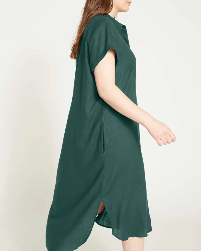 Dune Linen Shirtdress - Sea Moss sold by Universal Standard