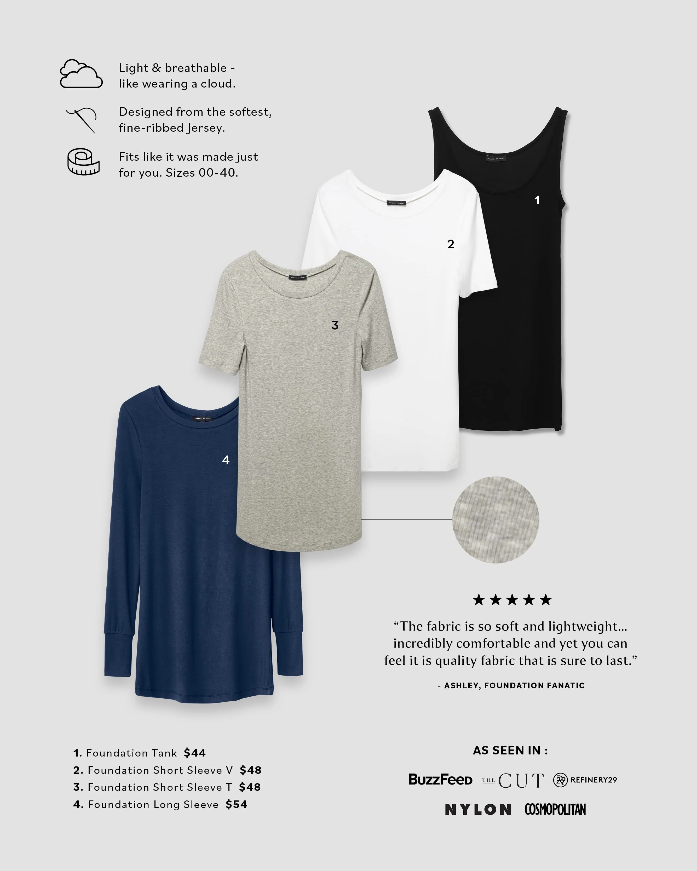 Foundation Short Sleeve Crew Neck Tee - Navy sold by Universal Standard product image thumbnail 5