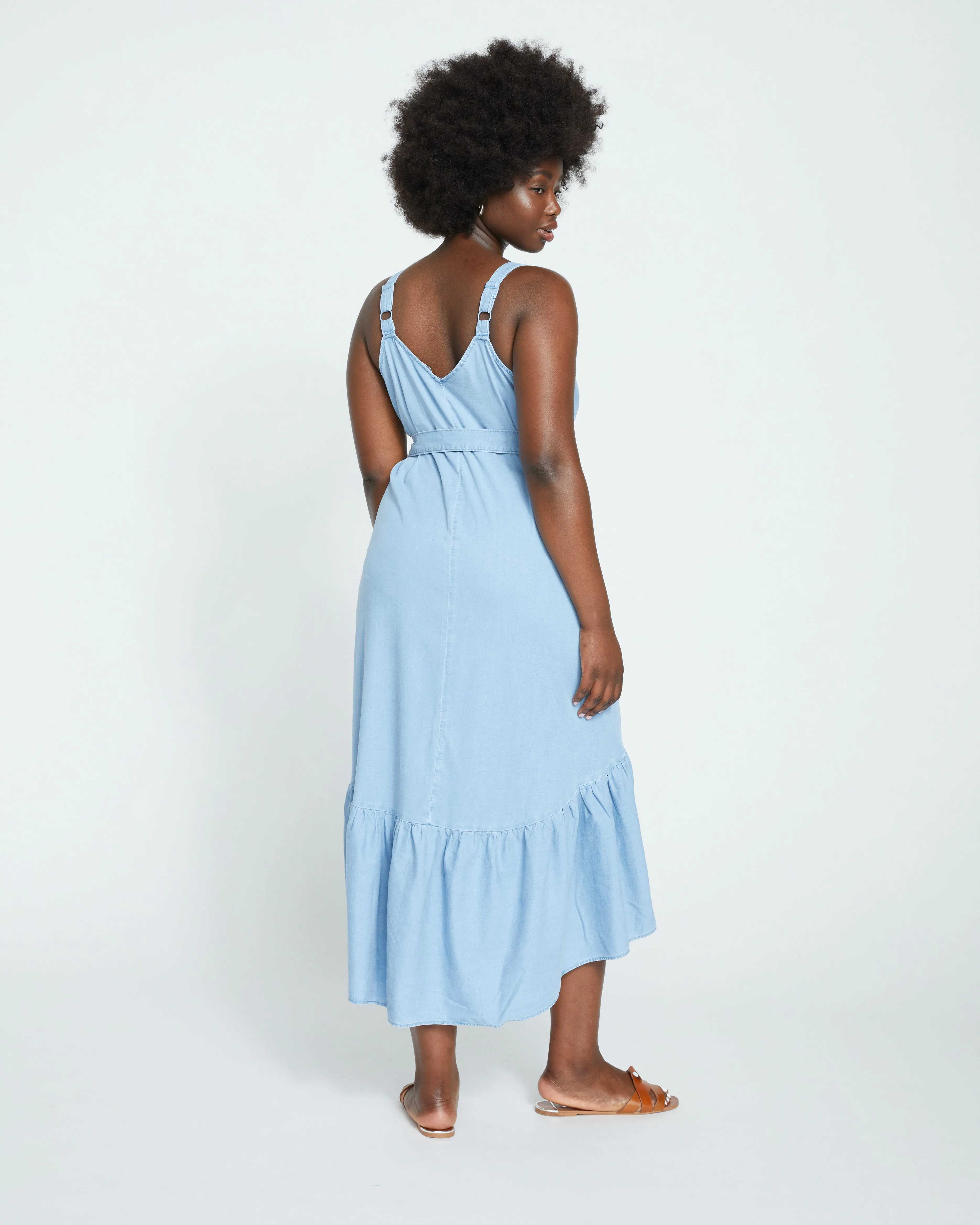 Perfect Tencel Chambray Flutter Hem Dress - Morning Blue sold by Universal Standard product image thumbnail 4