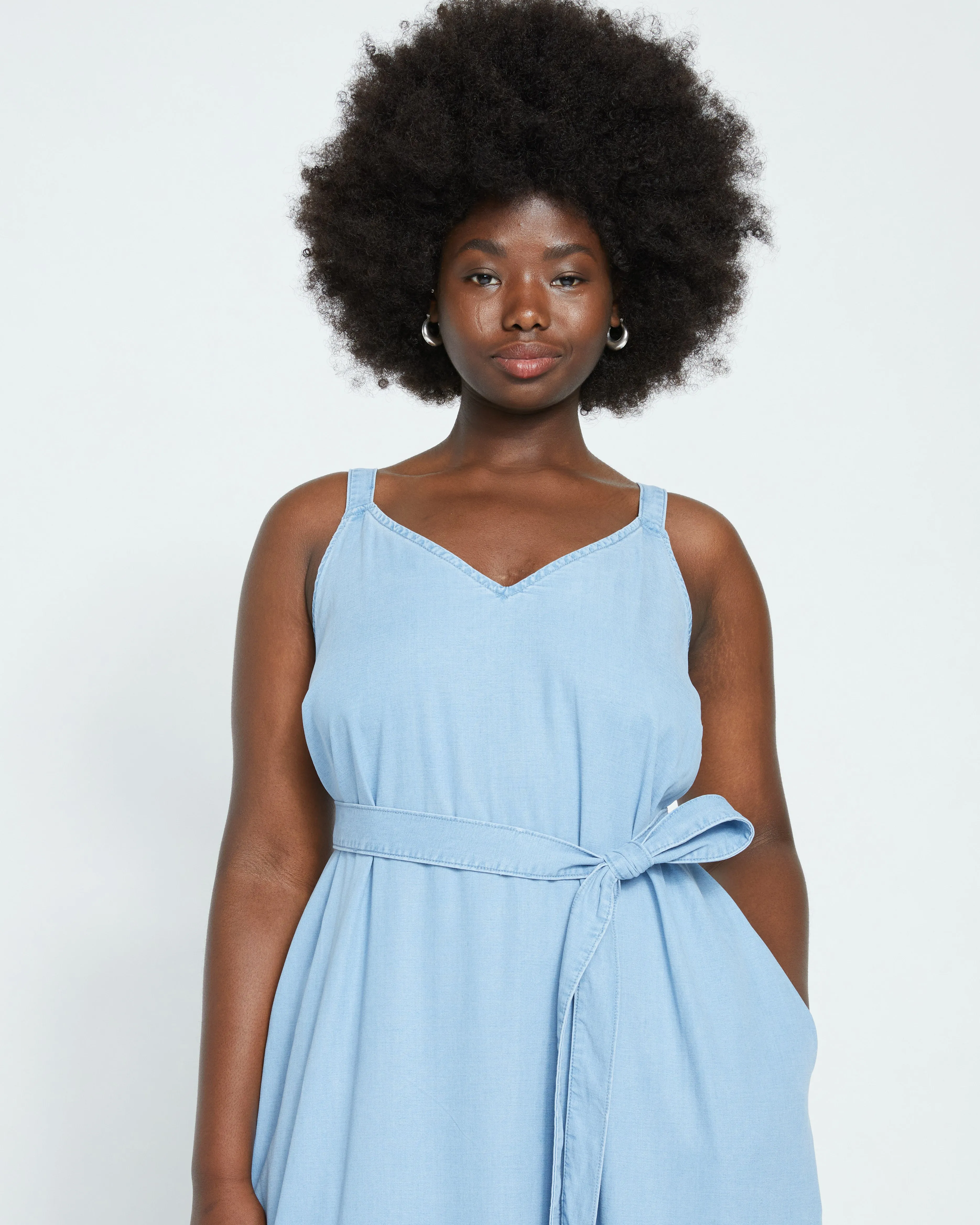 Perfect Tencel Chambray Flutter Hem Dress - Morning Blue sold by Universal Standard product image thumbnail 2