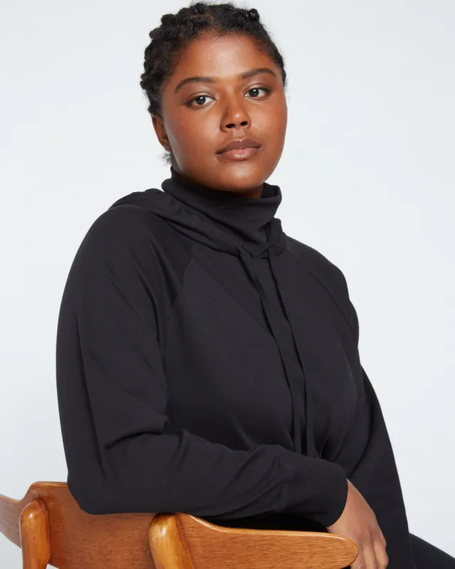 Fallon Funnel Neck Hoodie - Black sold by Universal Standard