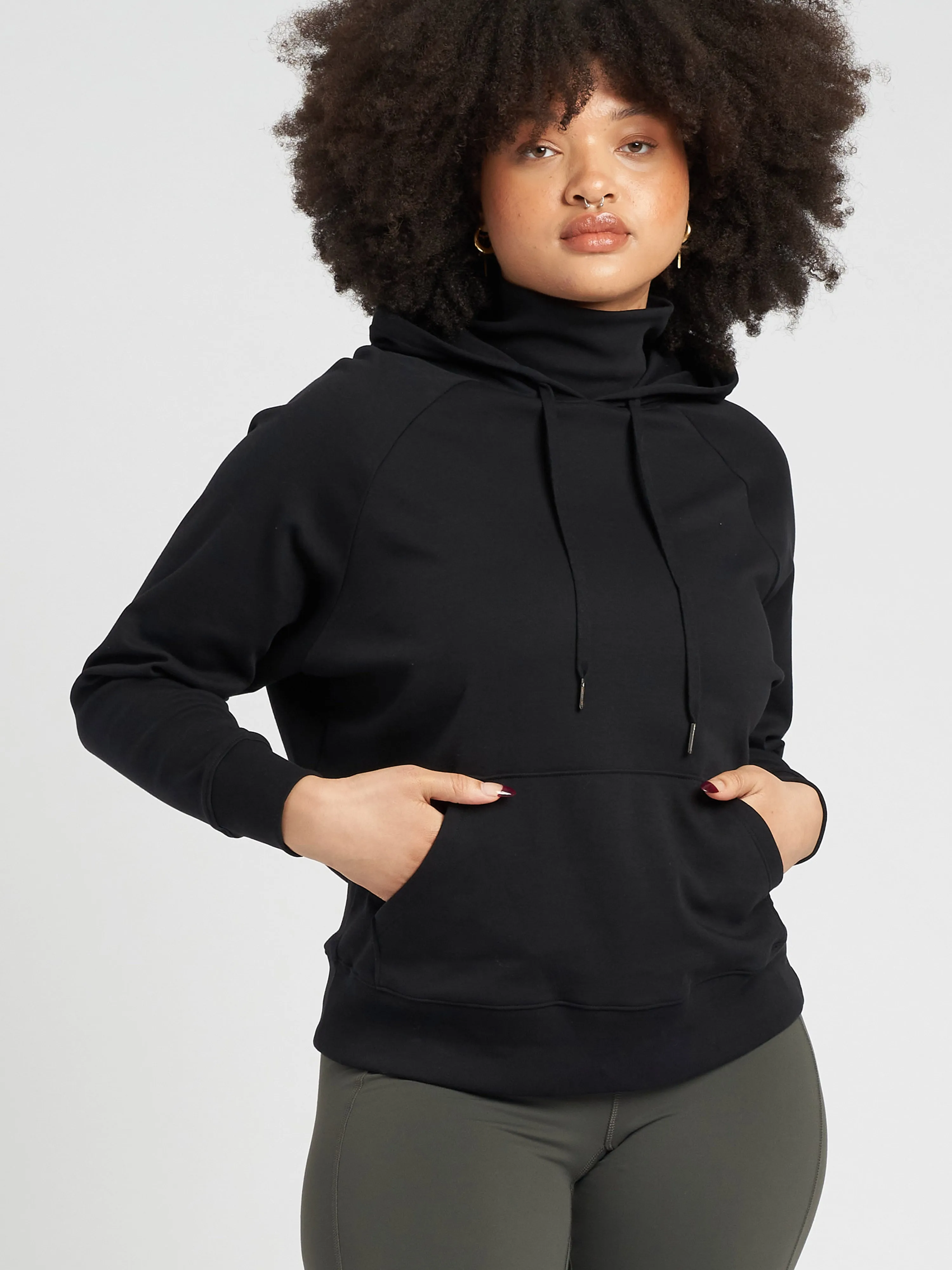 Fallon Funnel Neck Hoodie - Black sold by Universal Standard product image thumbnail 5