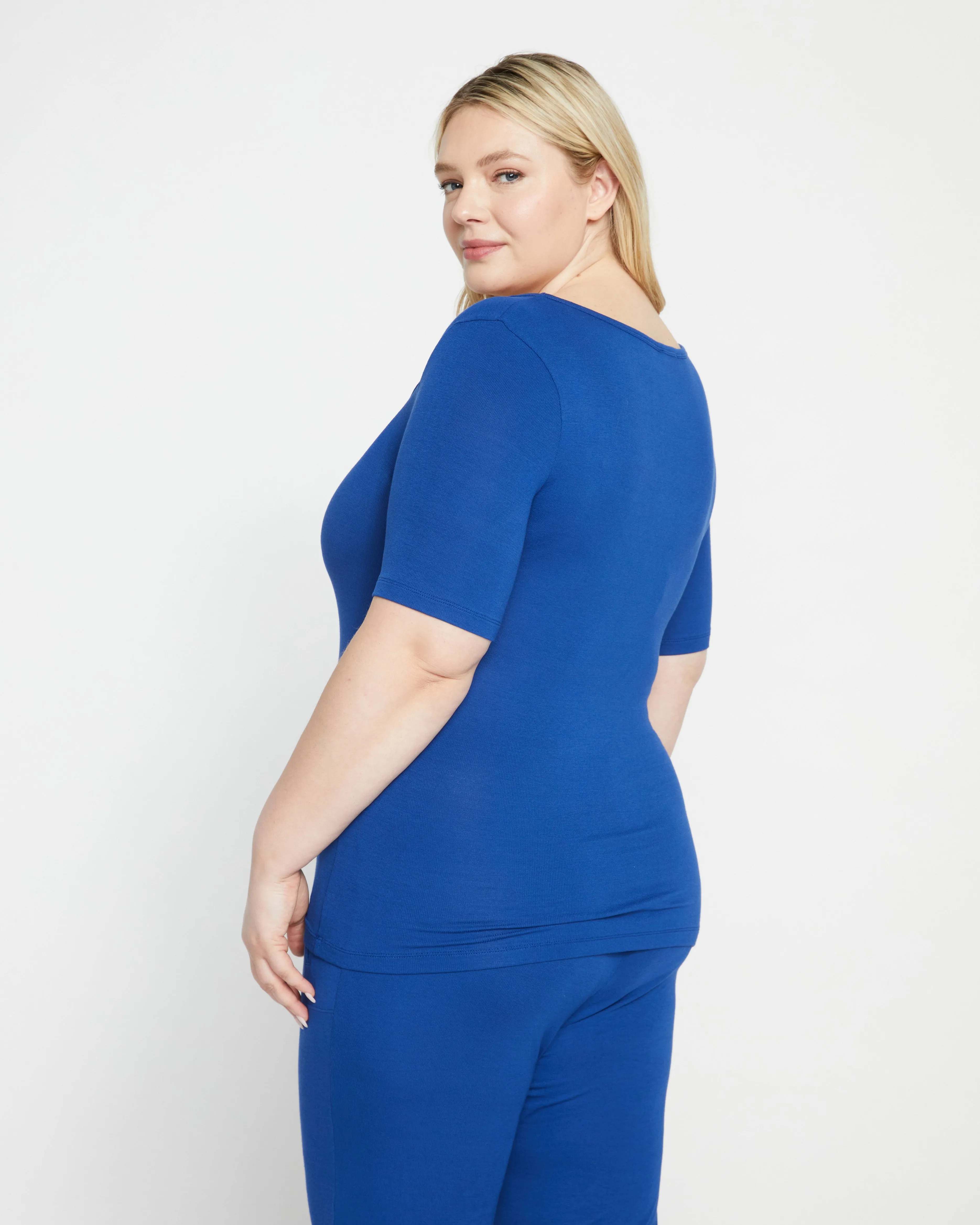 Foundation Short Sleeve Square Neck Tee - Lapis sold by Universal Standard product image thumbnail 4