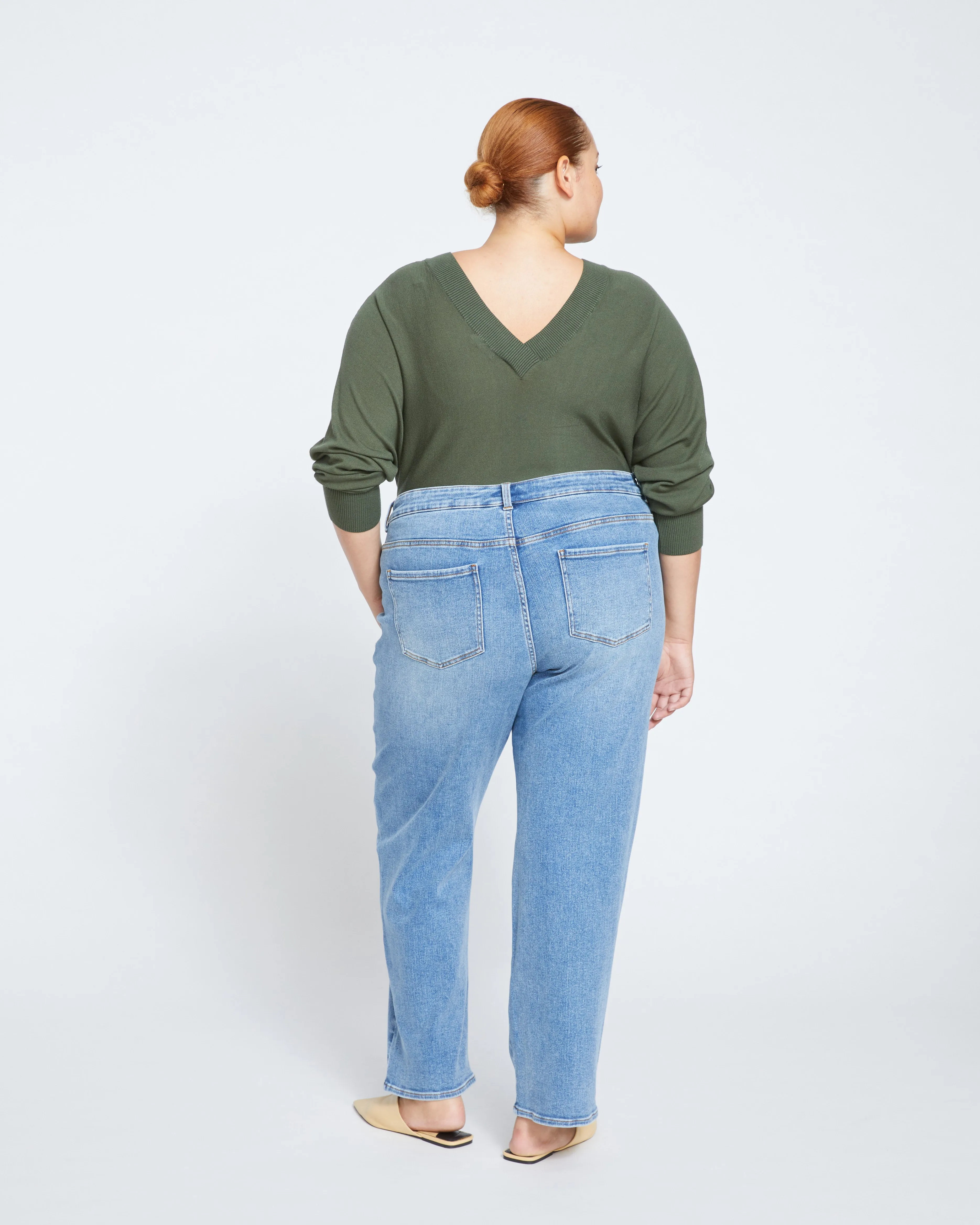 Etta High Rise Straight Leg Jeans 31 Inch - Distressed Washed Indigo sold by Universal Standard product image thumbnail 4