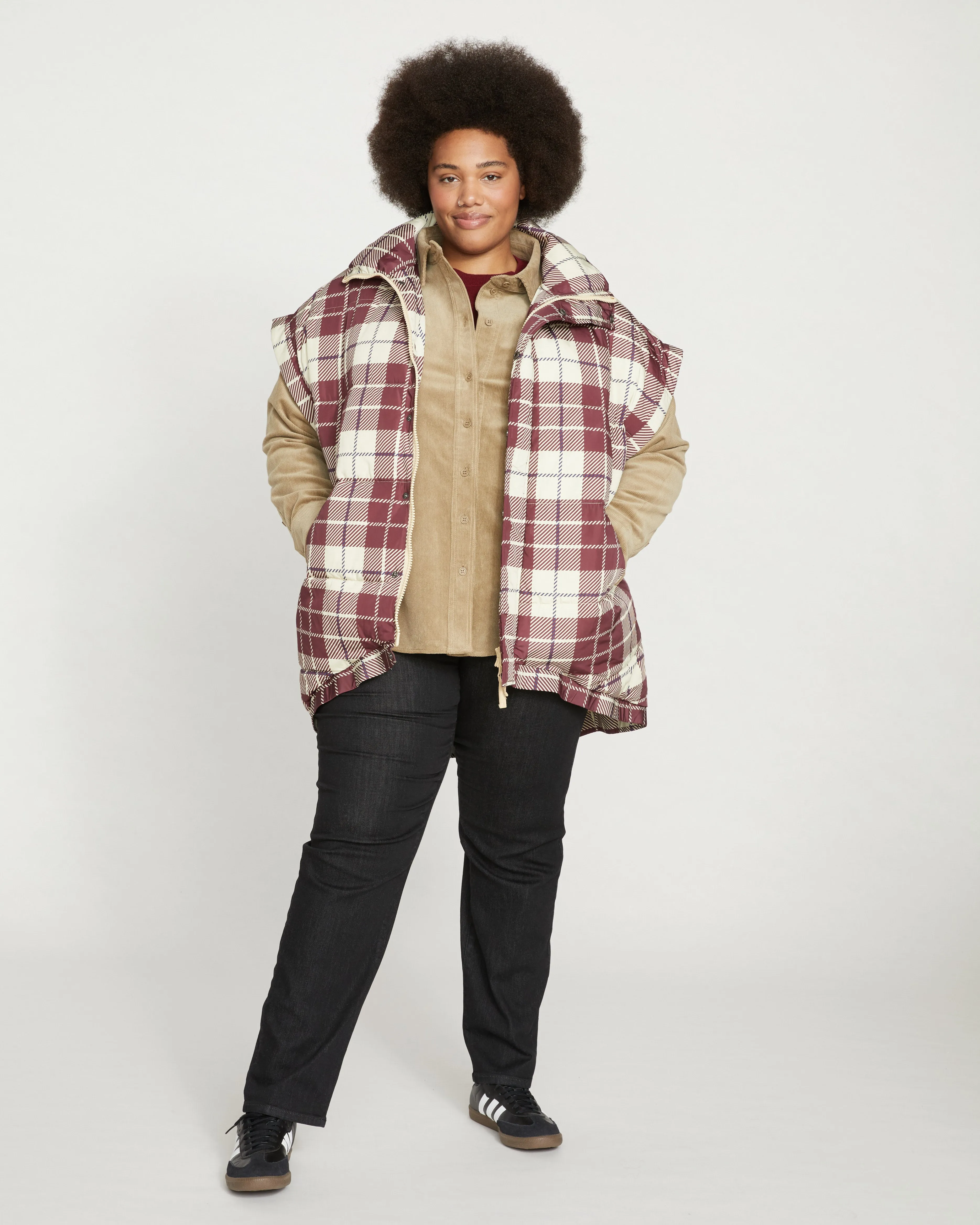 Paparazzi Puffer Vest - Ceramic Plaid sold by Universal Standard product image thumbnail 2