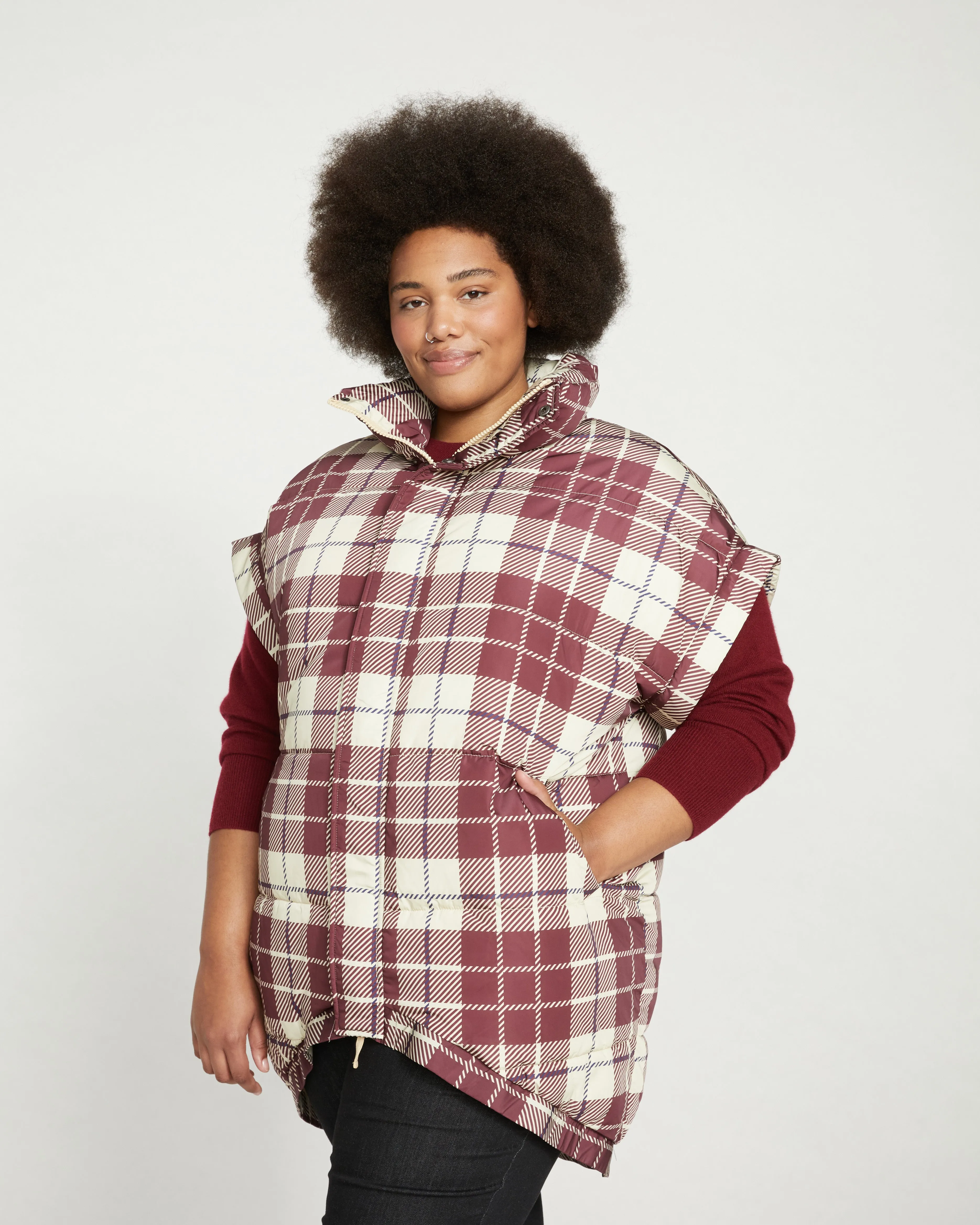 Paparazzi Puffer Vest - Ceramic Plaid sold by Universal Standard product image thumbnail 3