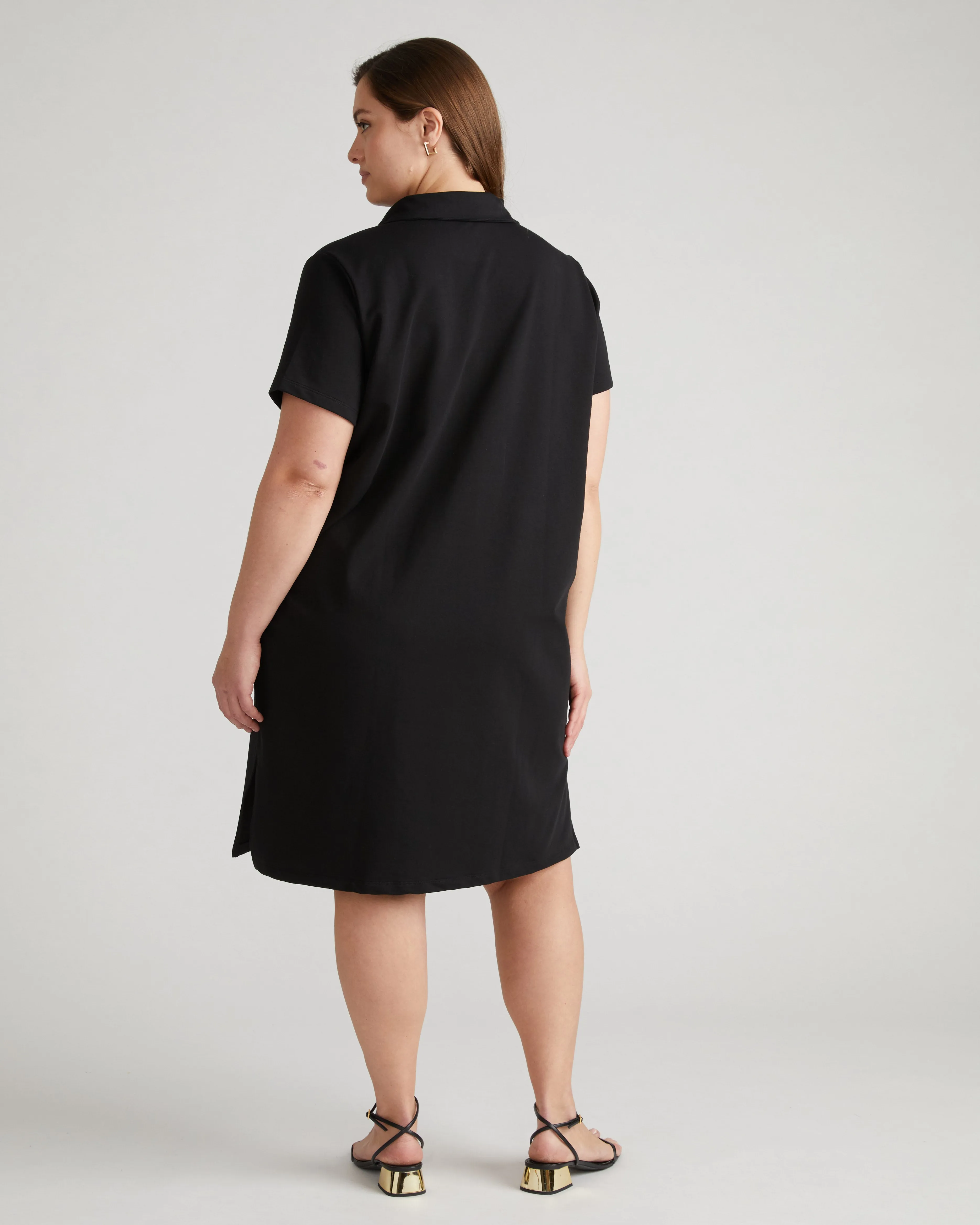Varsity French Terry Polo Dress - Black sold by Universal Standard product image thumbnail 4