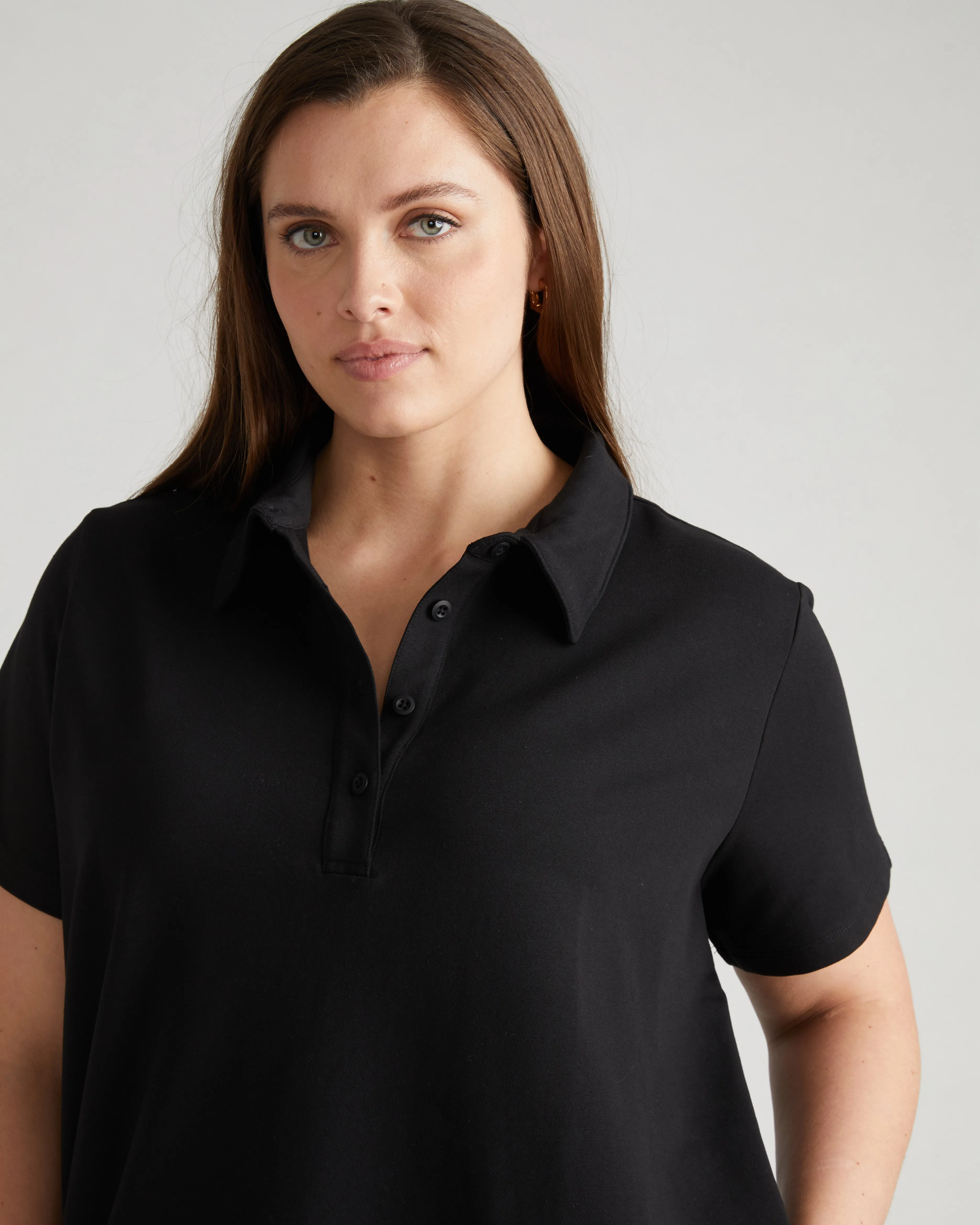 Varsity French Terry Polo Dress - Black sold by Universal Standard product image thumbnail 2