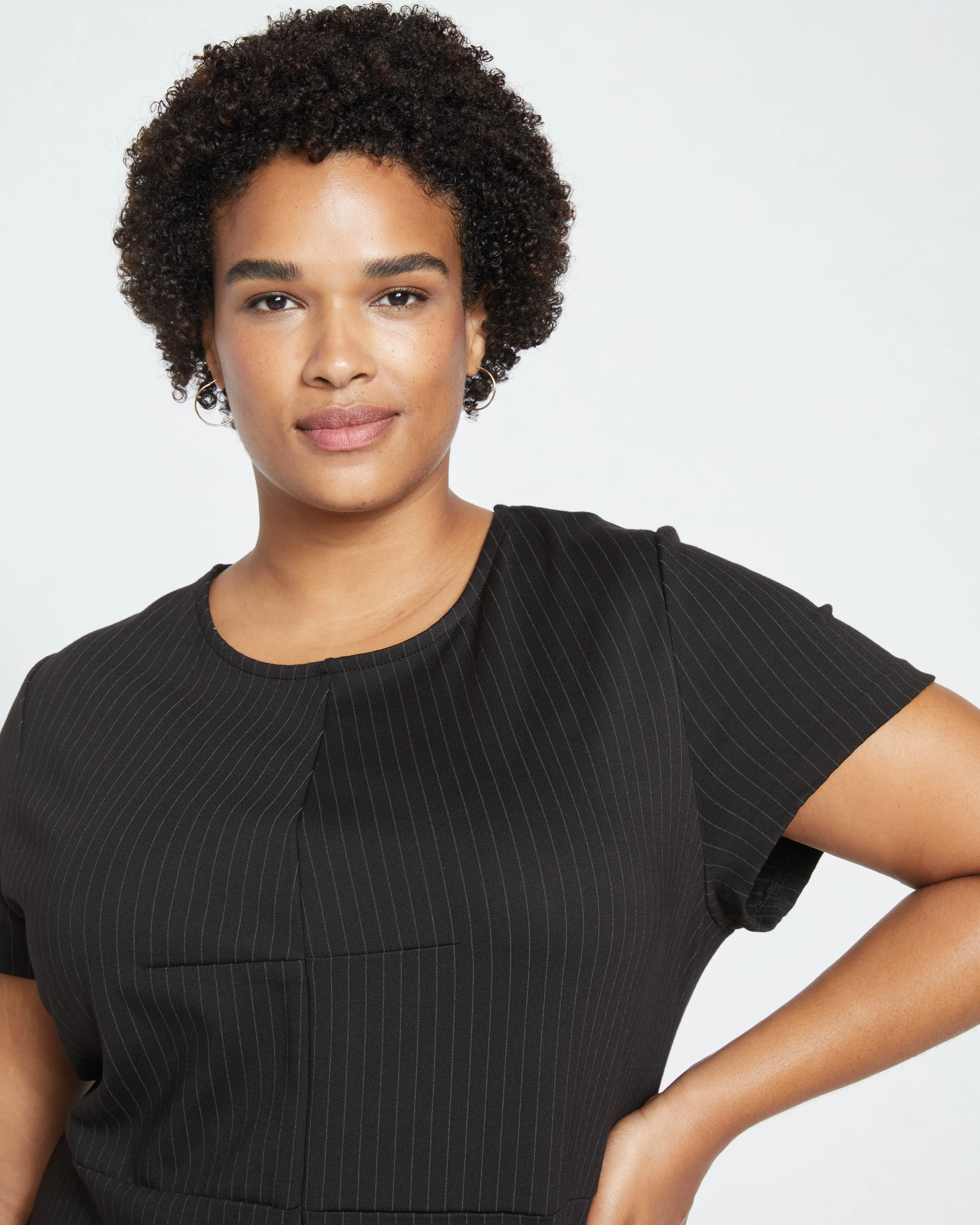 Executive Ponte Dress - Slate Pinstripe sold by Universal Standard product image thumbnail 2