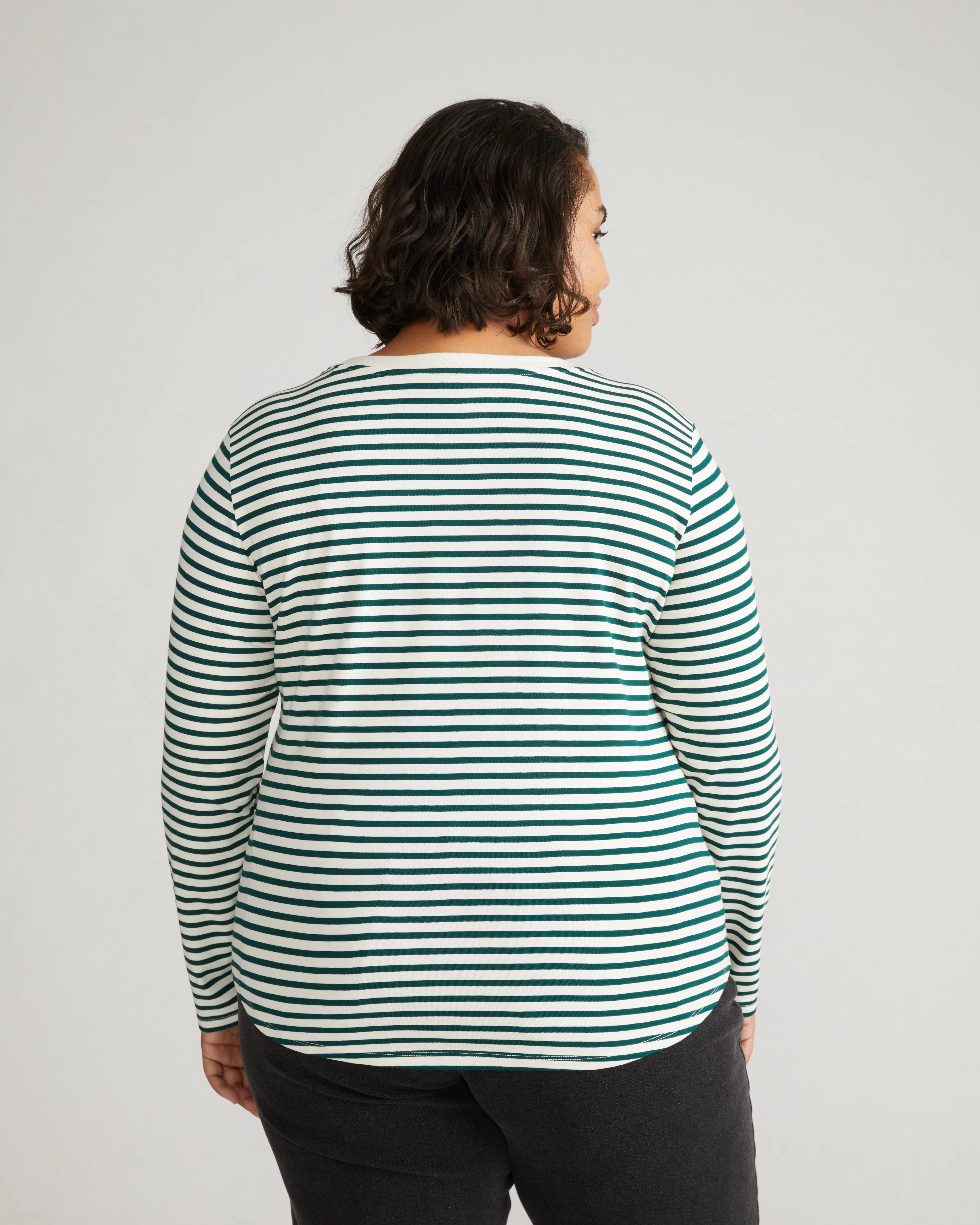 Long Sleeve Tee Rex - Bone/Botanic Stripe sold by Universal Standard product image thumbnail 3