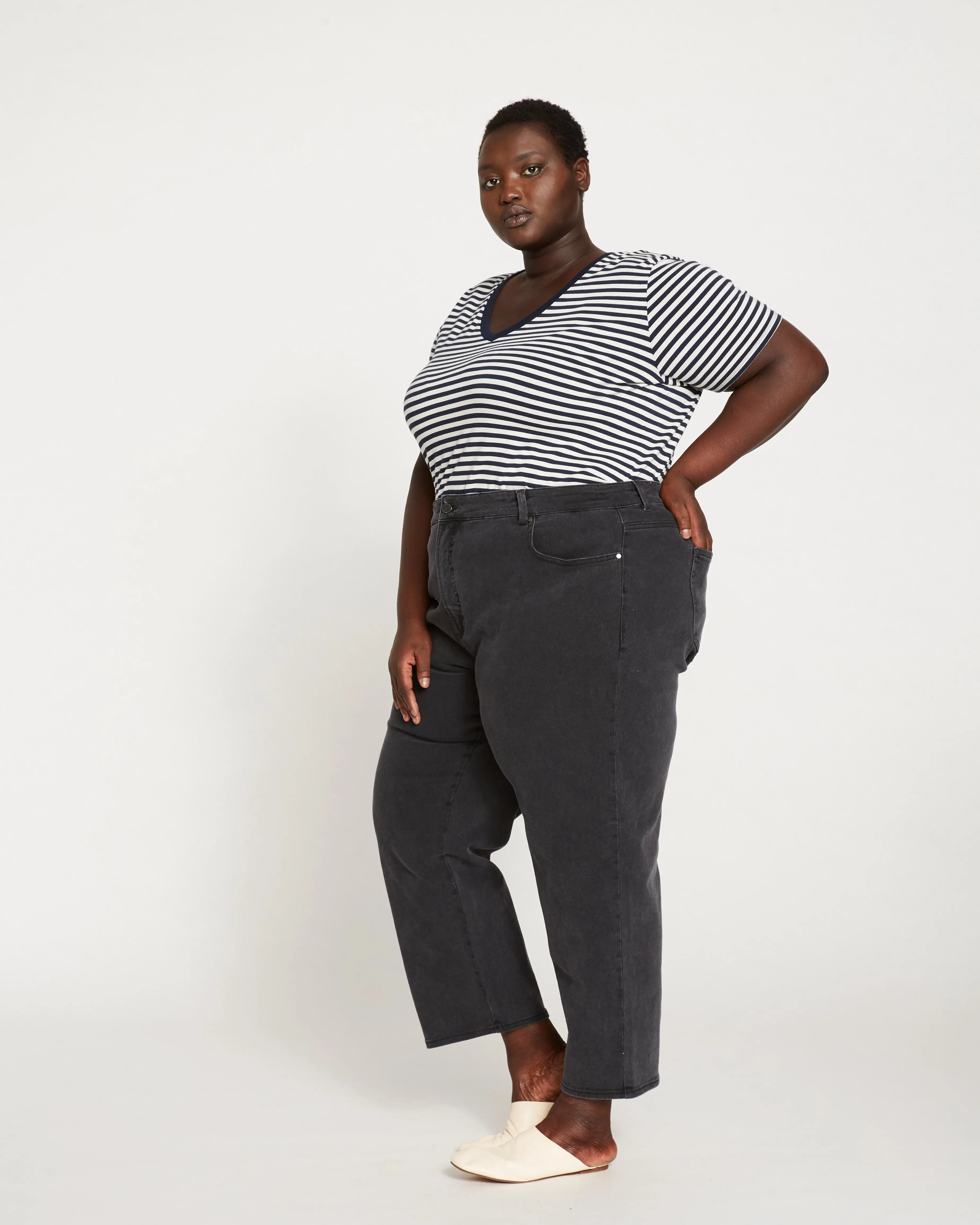 Etta High Rise Straight Leg Jeans 28 Inch - Washed Black sold by Universal Standard product image thumbnail 2