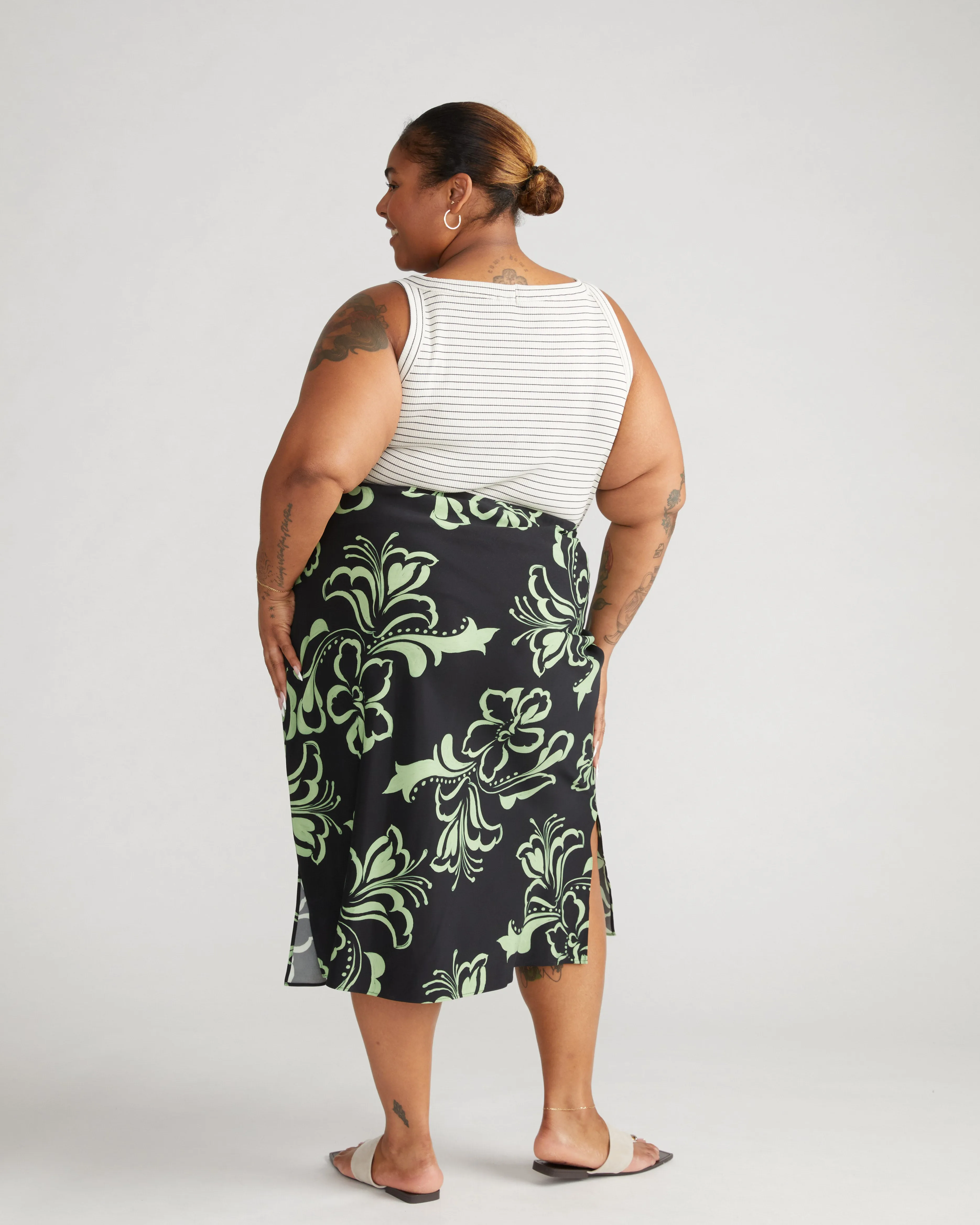 Cooling Stretch Cupro Bias Skirt - Capoterra Hibiscus sold by Universal Standard product image thumbnail 4