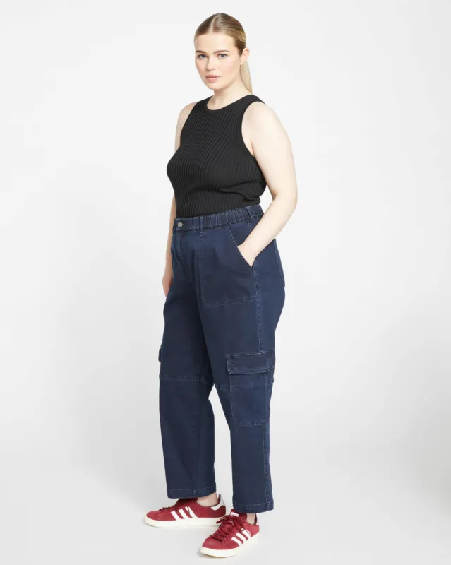 Karlee High Rise Cargo Jeans - Dark Indigo sold by Universal Standard