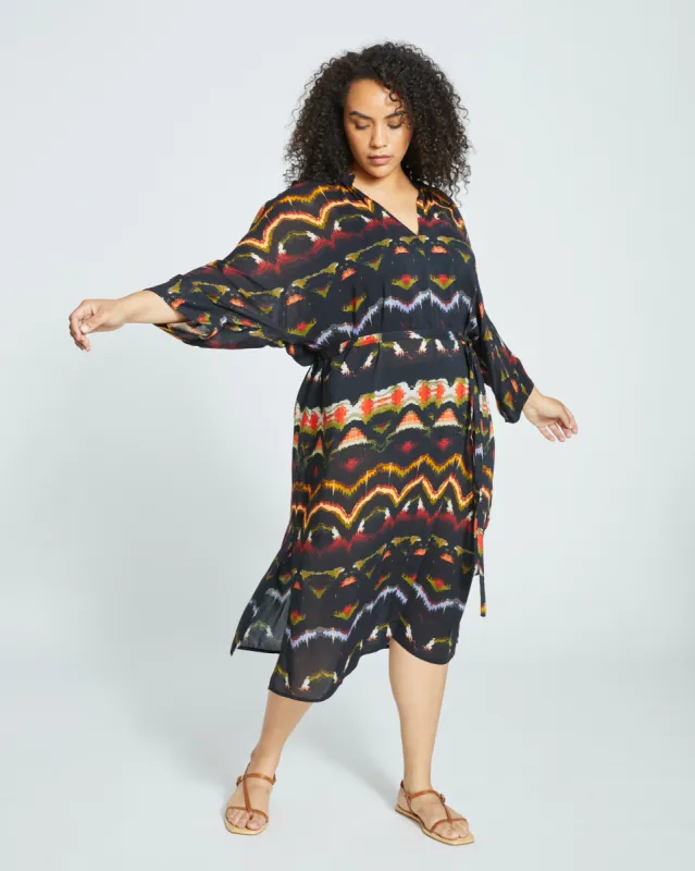 Playa Voile Kaftan - Midnight Ikat sold by Universal Standard