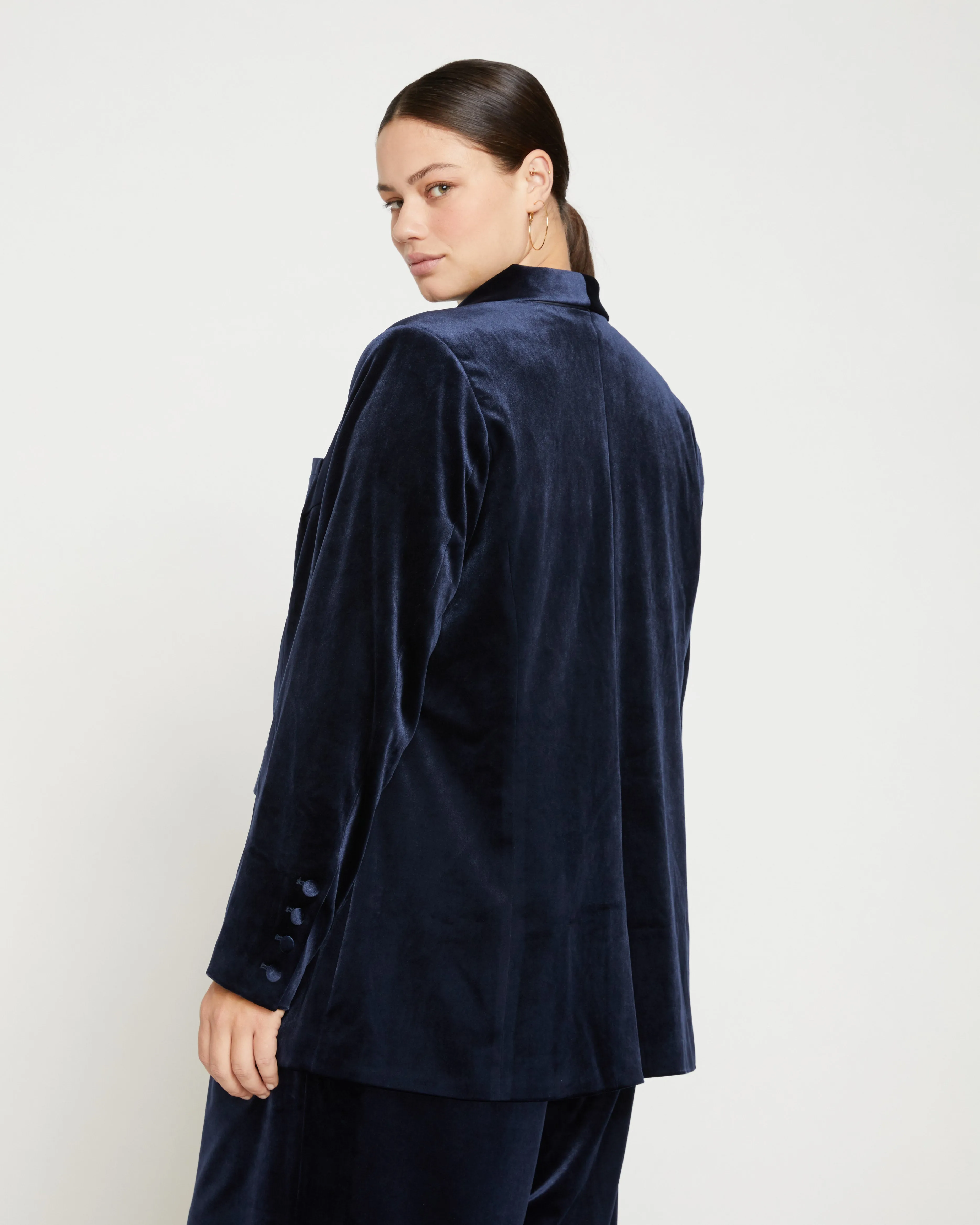 Luxe Velvet Blazer - Moonstone Blue Velvet sold by Universal Standard product image thumbnail 4