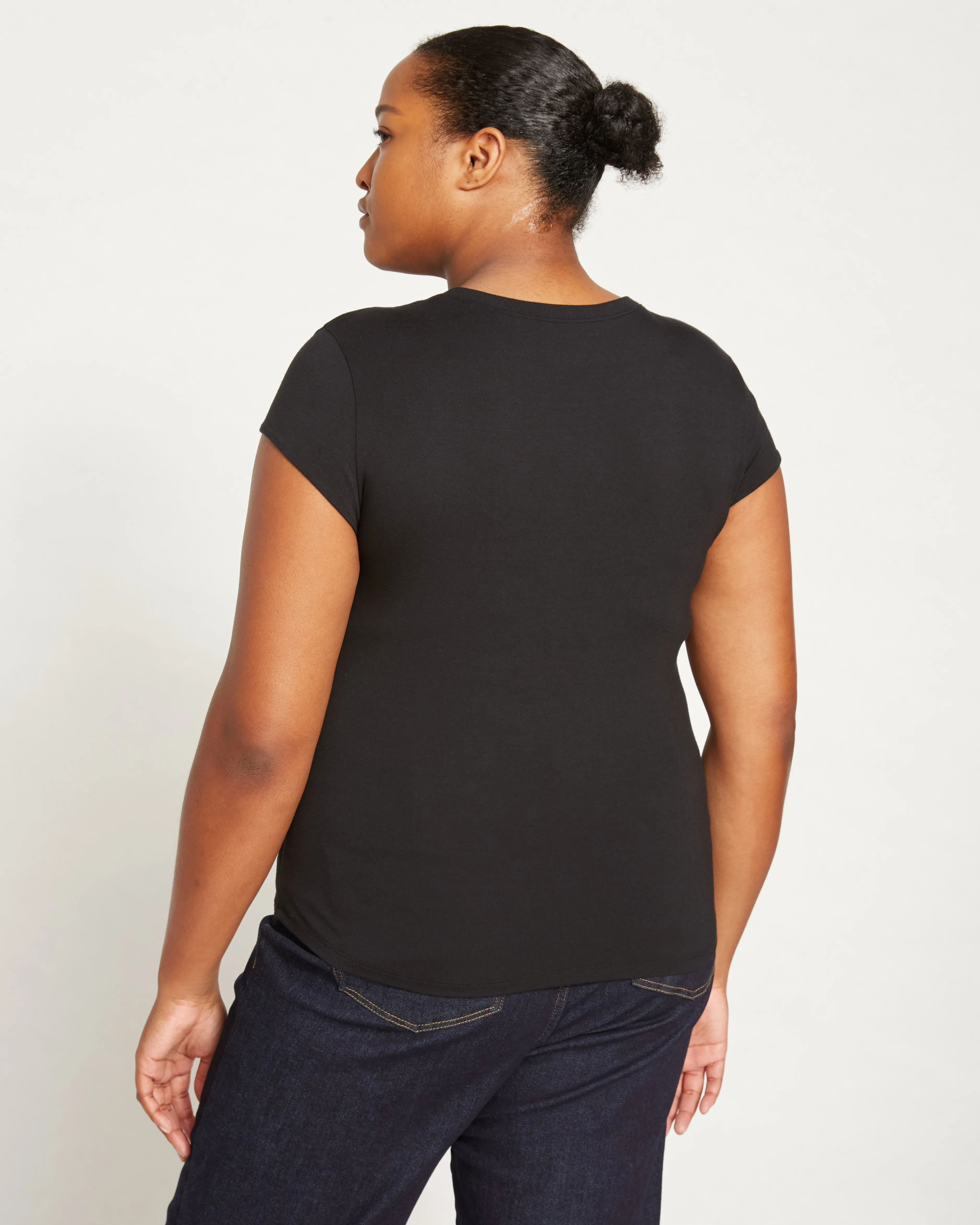 Ashley Cap Sleeve Tee - Black sold by Universal Standard product image thumbnail 5
