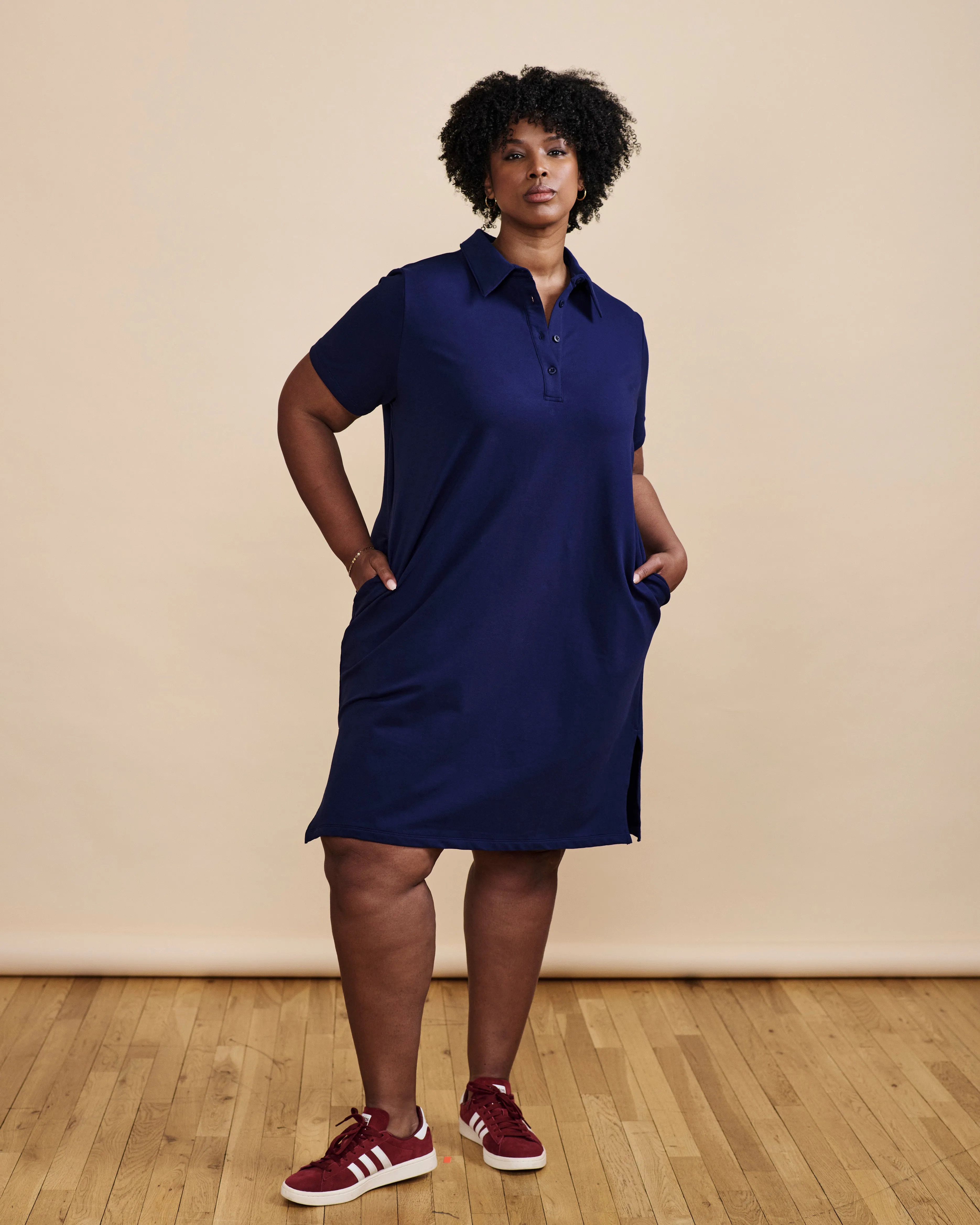 Varsity French Terry Polo Dress - Cenote sold by Universal Standard product image thumbnail 2