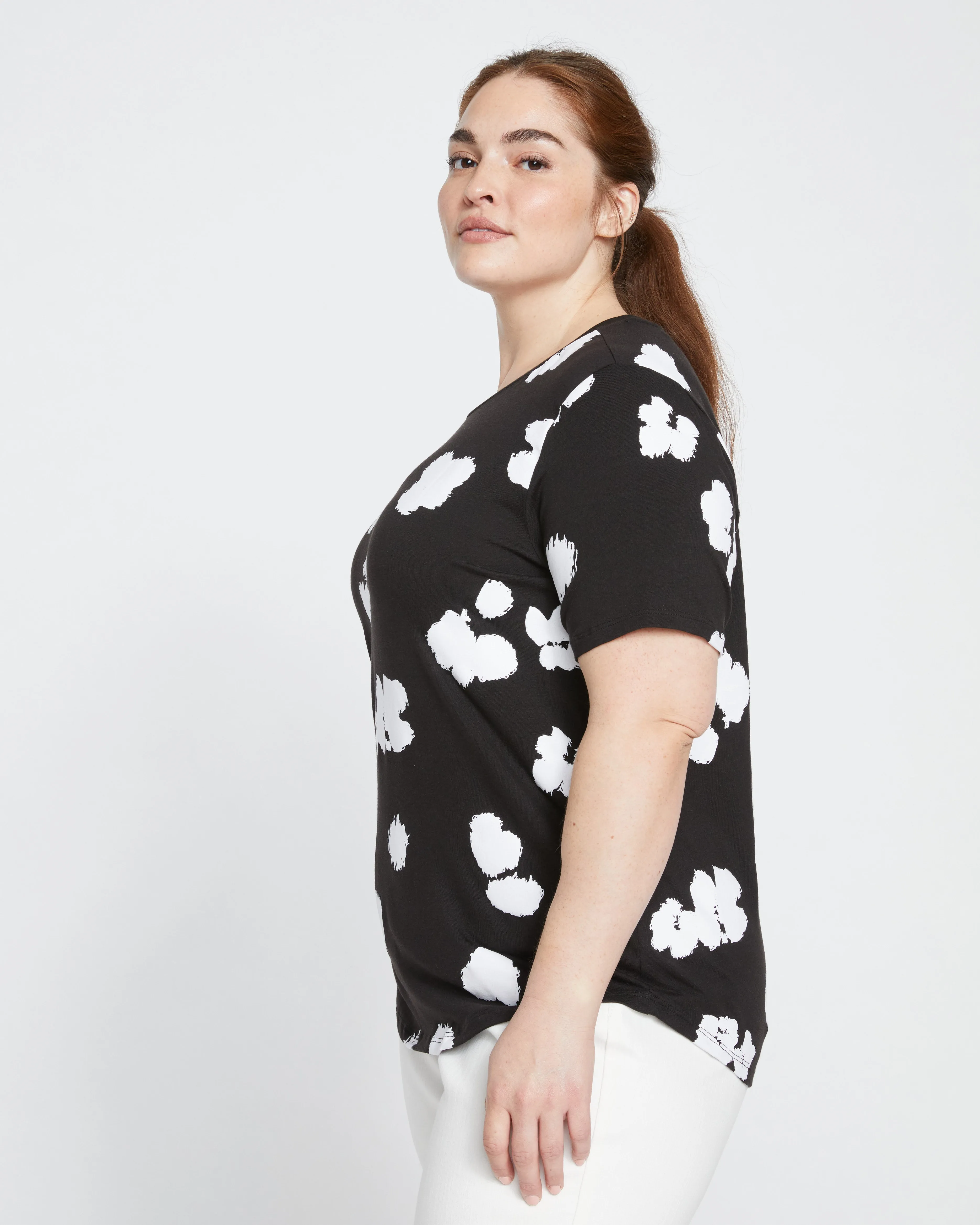 Tee Rex - Black with Painted Flowers sold by Universal Standard product image thumbnail 3