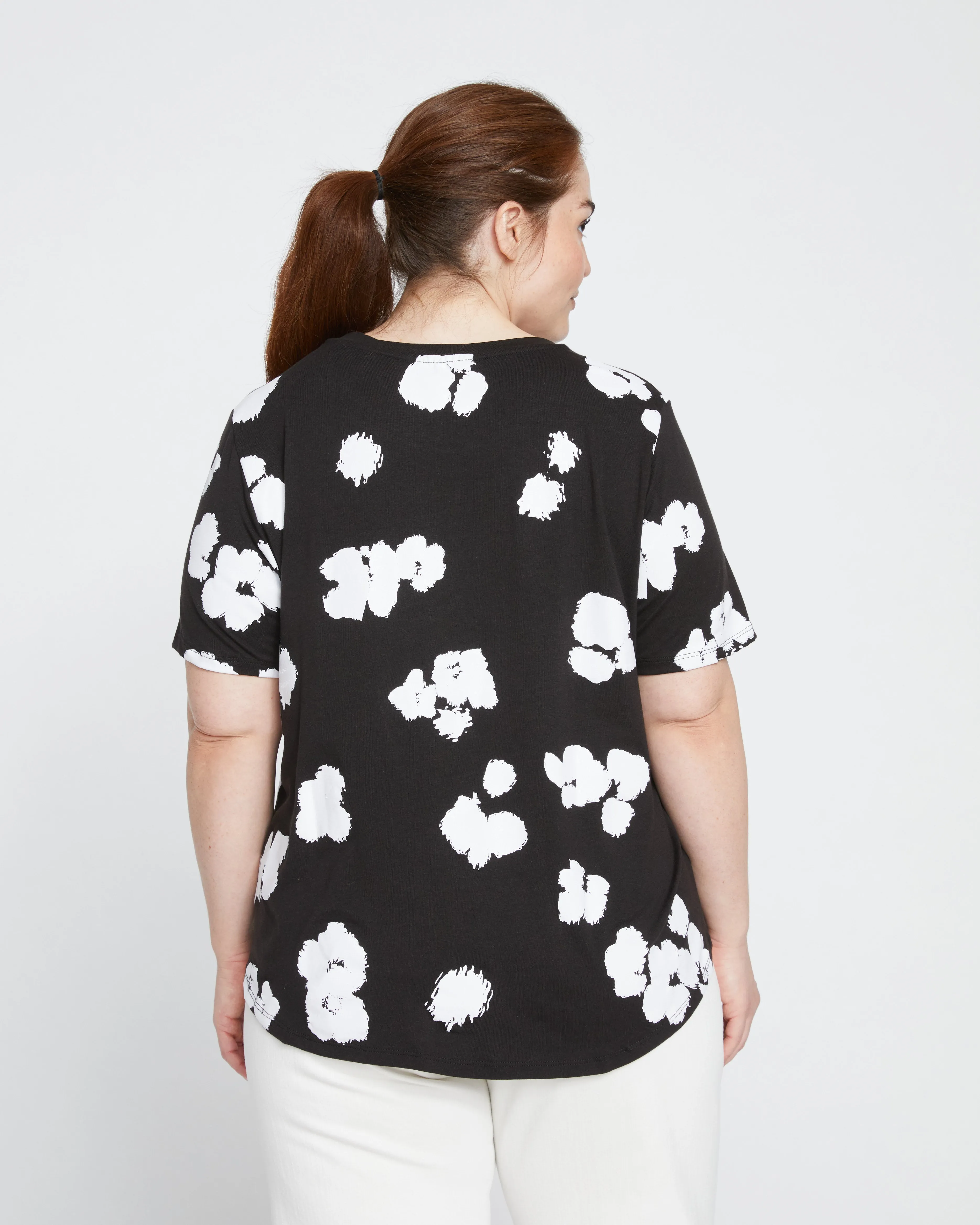 Tee Rex - Black with Painted Flowers sold by Universal Standard product image thumbnail 4