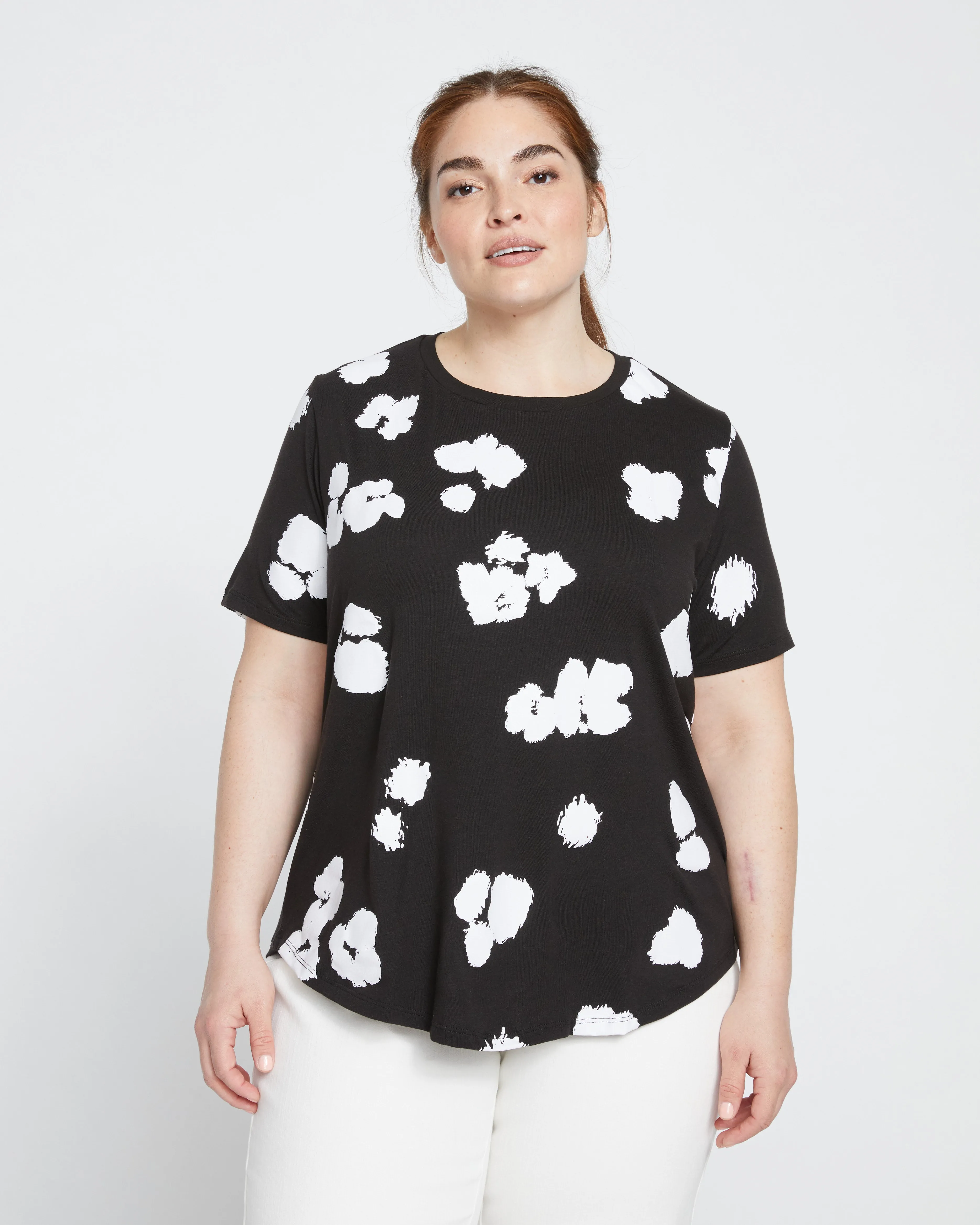Tee Rex - Black with Painted Flowers sold by Universal Standard