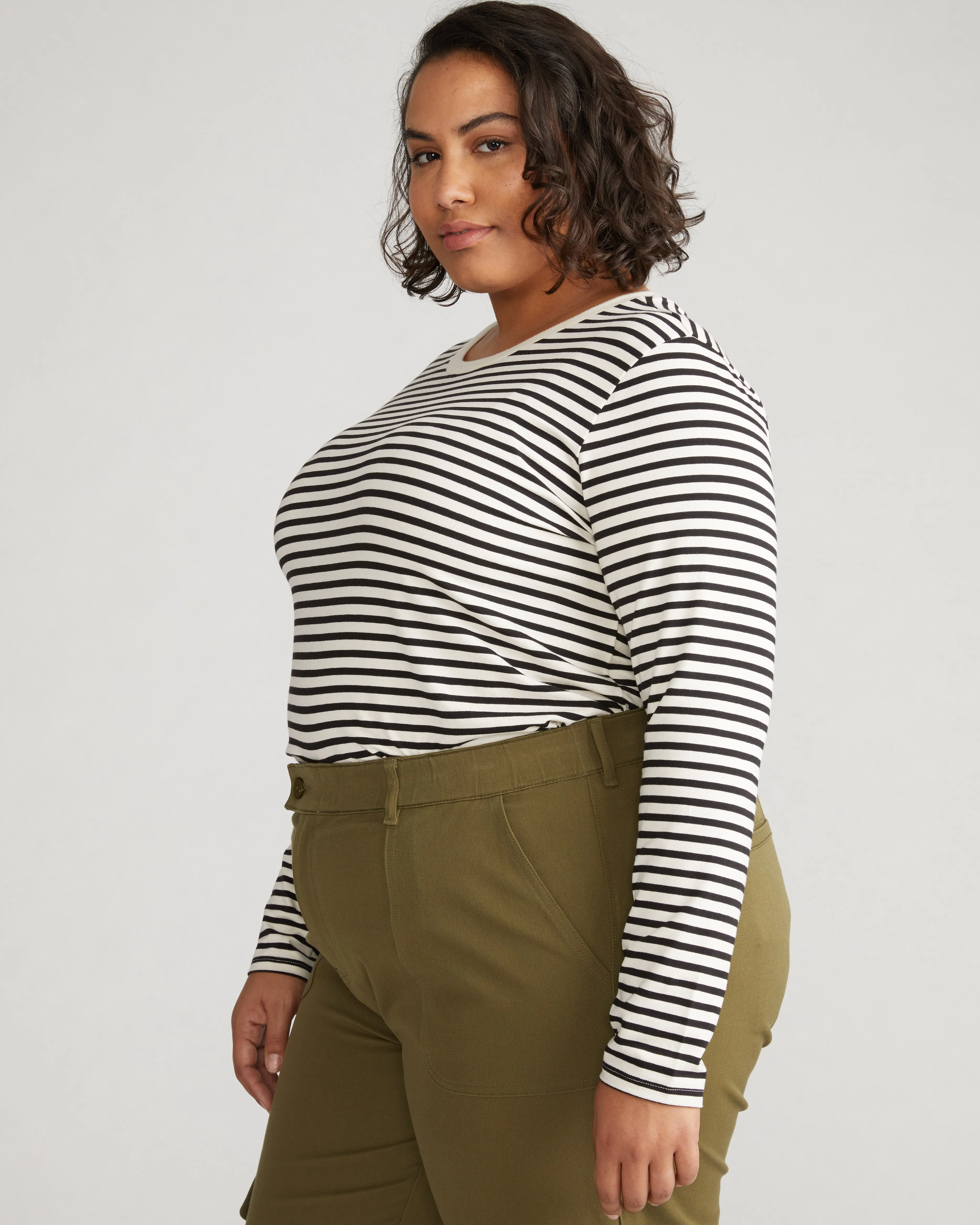 Long Sleeve Tee Rex - Ecru/Black Stripe sold by Universal Standard product image thumbnail 2