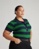 Jacqueline Short Sleeve Polo Sweater - Navy/Mineral Green sold by Universal Standard
