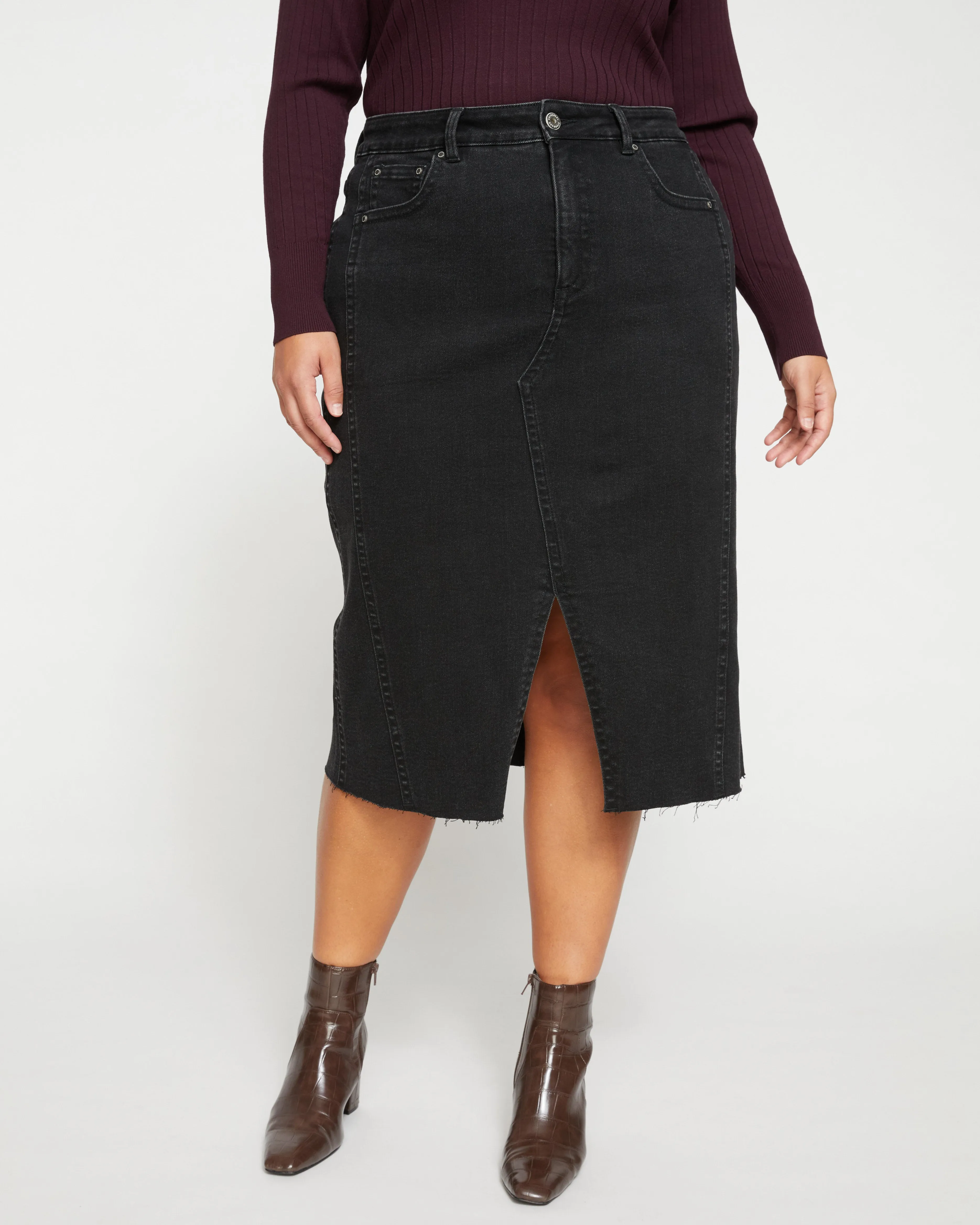 Dakota Denim Skirt - Broken Black sold by Universal Standard product image thumbnail 3