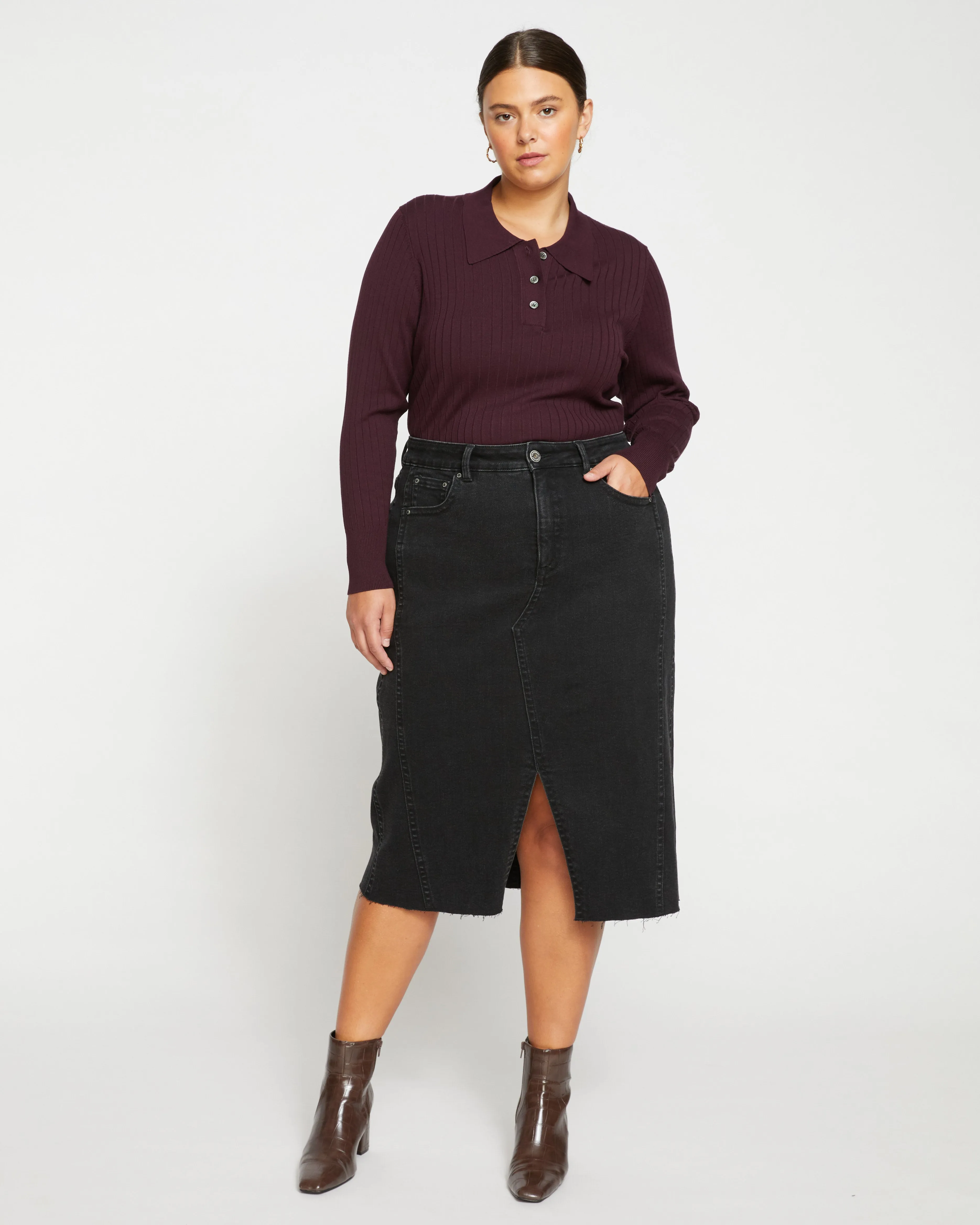 Dakota Denim Skirt - Broken Black sold by Universal Standard product image thumbnail 2