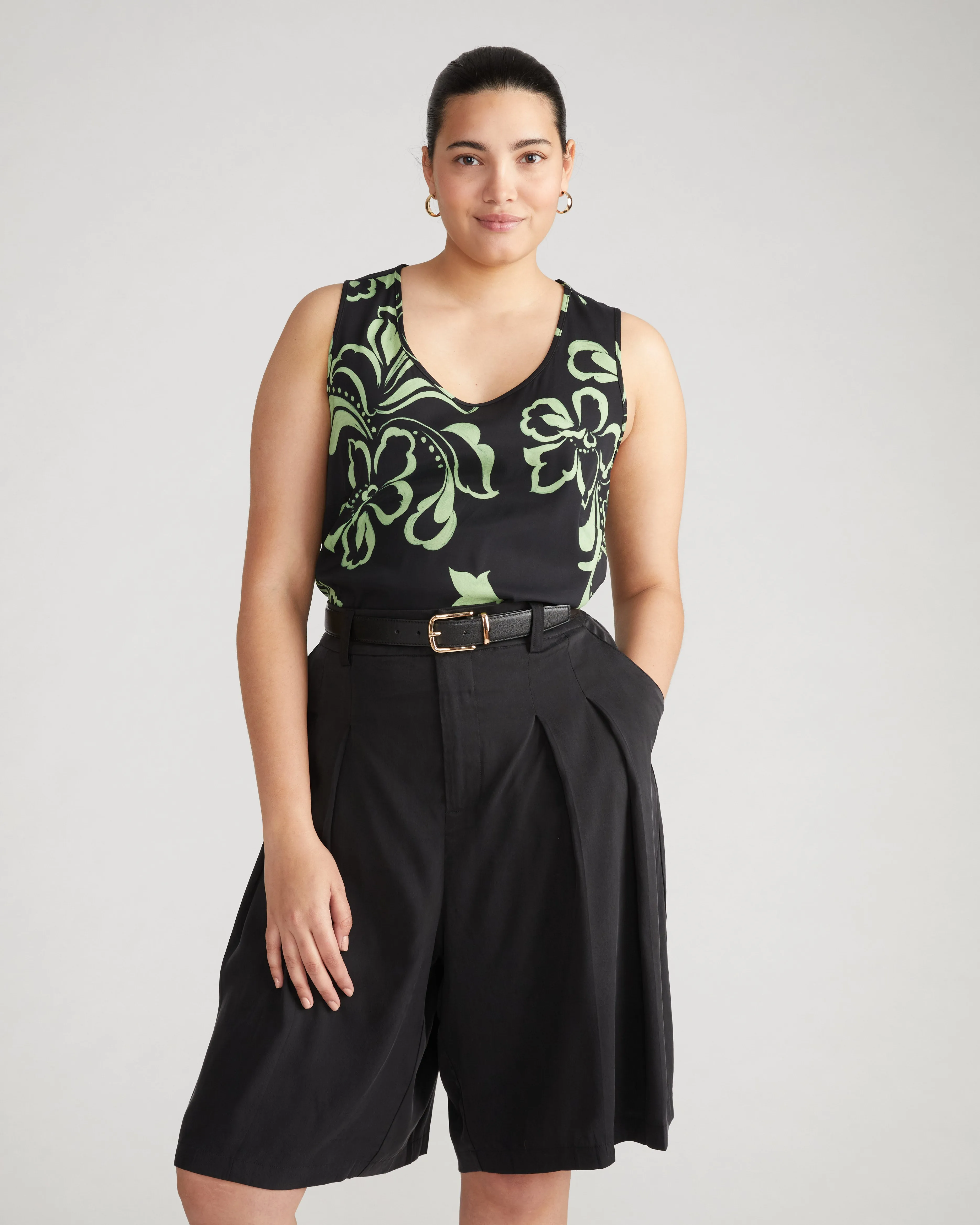 Cooling Stretch Cupro Bermuda Shorts - Black sold by Universal Standard product image thumbnail 2