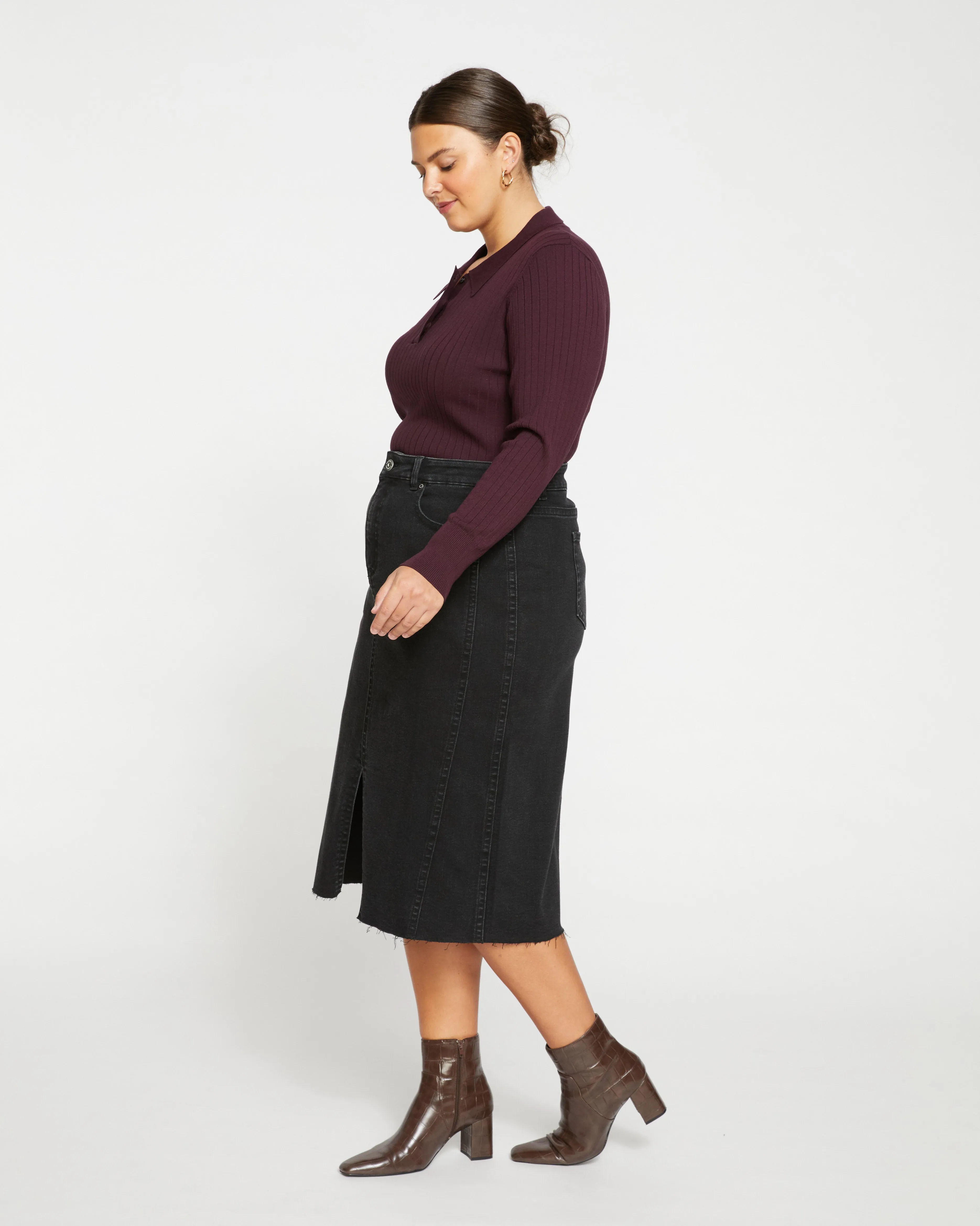 Dakota Denim Skirt - Broken Black sold by Universal Standard product image thumbnail 4