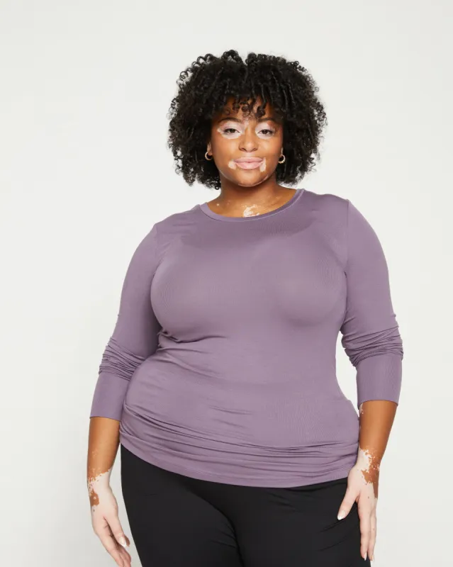 Foundation Long Sleeve Crew Neck Tee - Dried Violet sold by Universal Standard