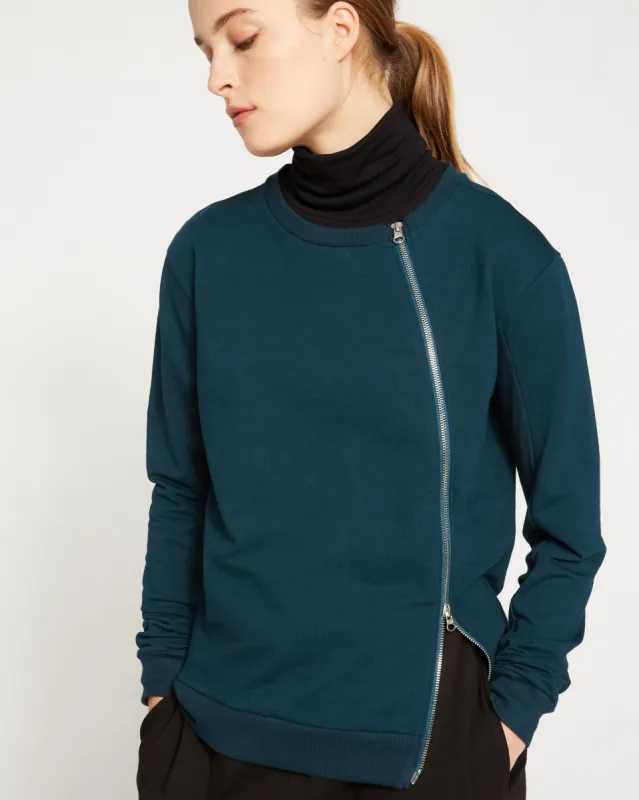 Classic Light Terry Meridian Zip Pullover - Deep Sea sold by Universal Standard