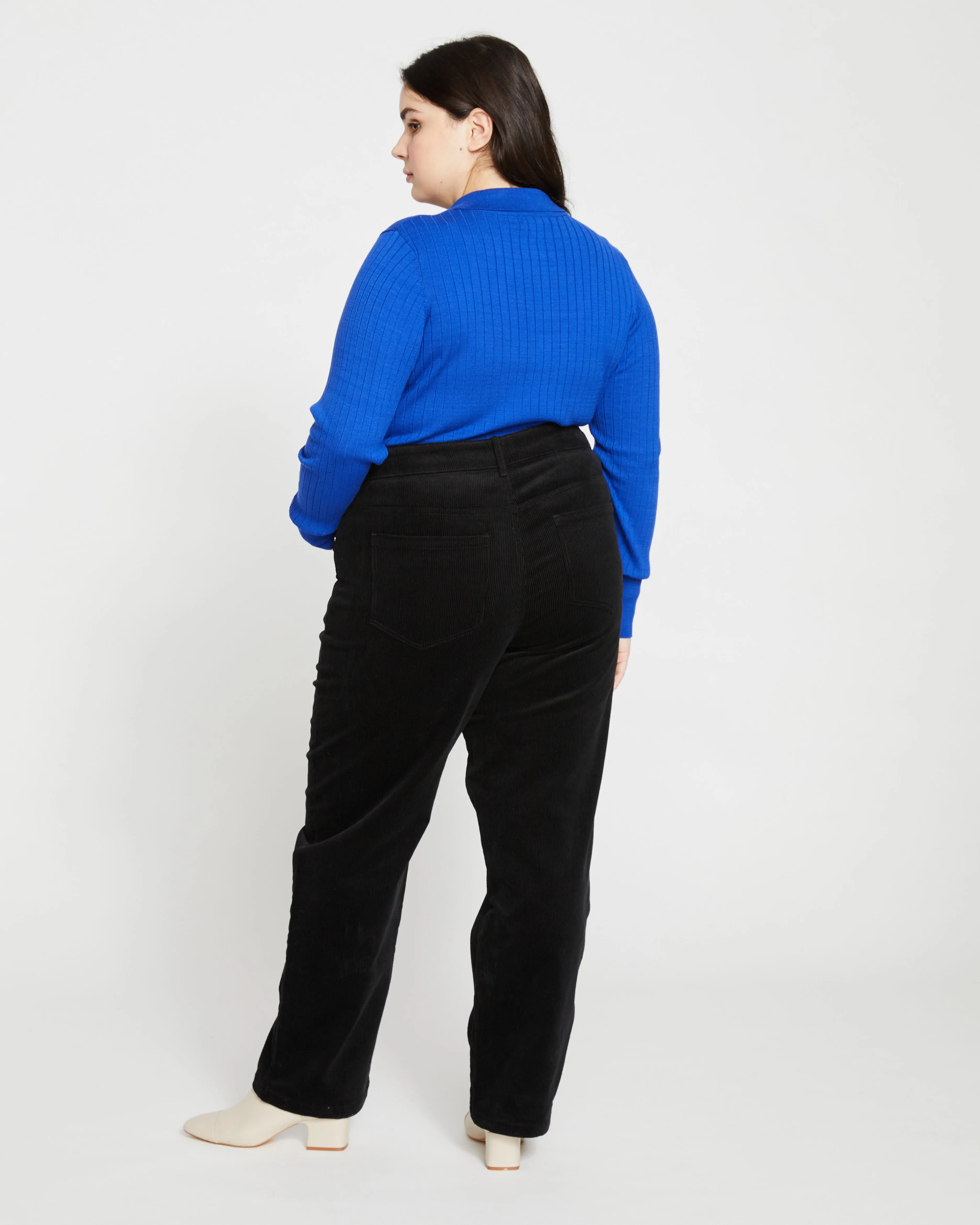 Cassidy High Rise Straight Corduroy Pants - Black sold by Universal Standard product image thumbnail 4
