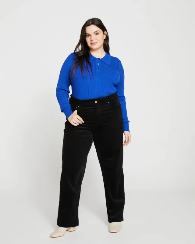 Cassidy High Rise Straight Corduroy Pants - Black sold by Universal Standard