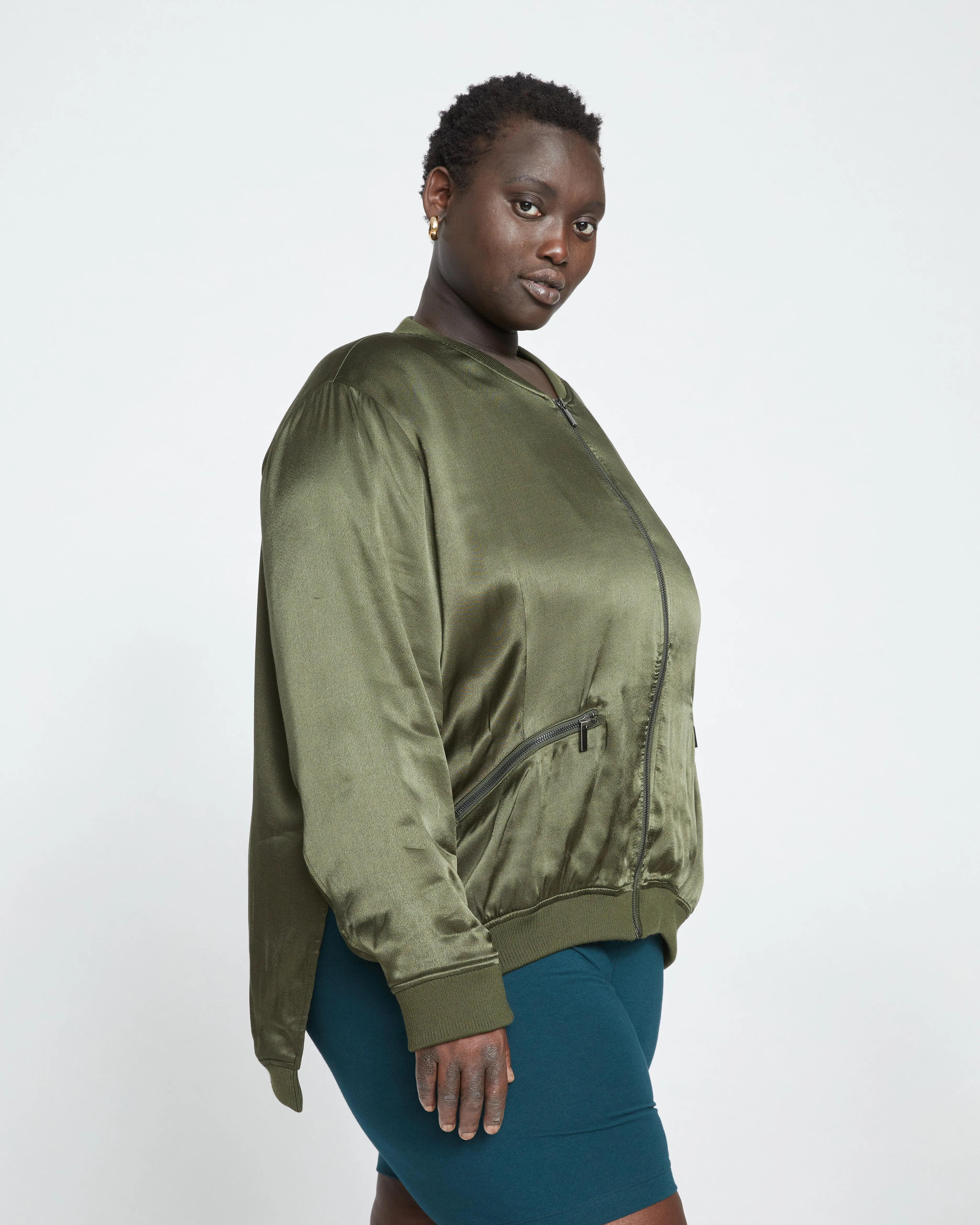 Satin Bomber Jacket - Nori sold by Universal Standard product image thumbnail 3