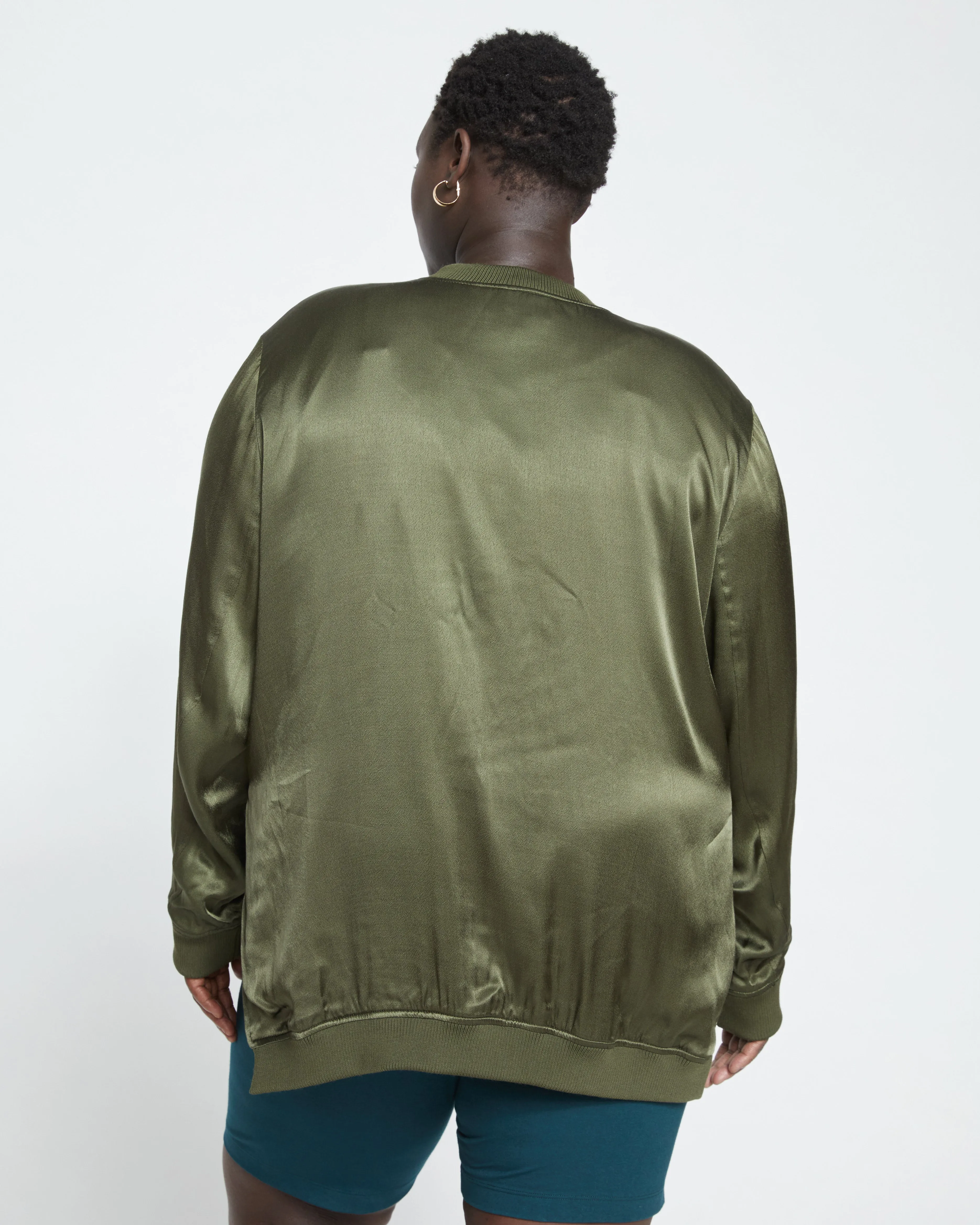 Satin Bomber Jacket - Nori sold by Universal Standard product image thumbnail 4