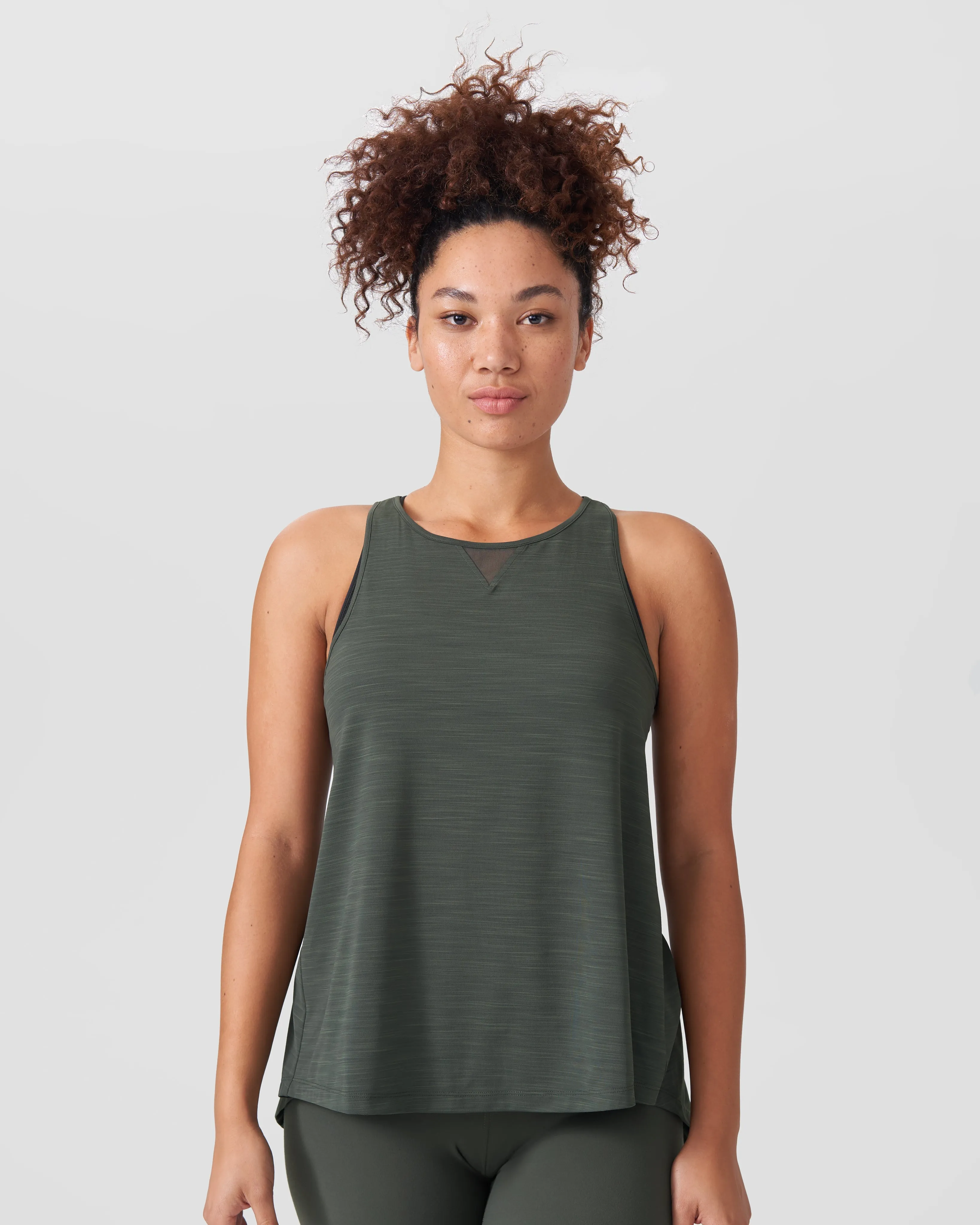 Hallina Mesh Tie Back Tank - Ivy sold by Universal Standard
