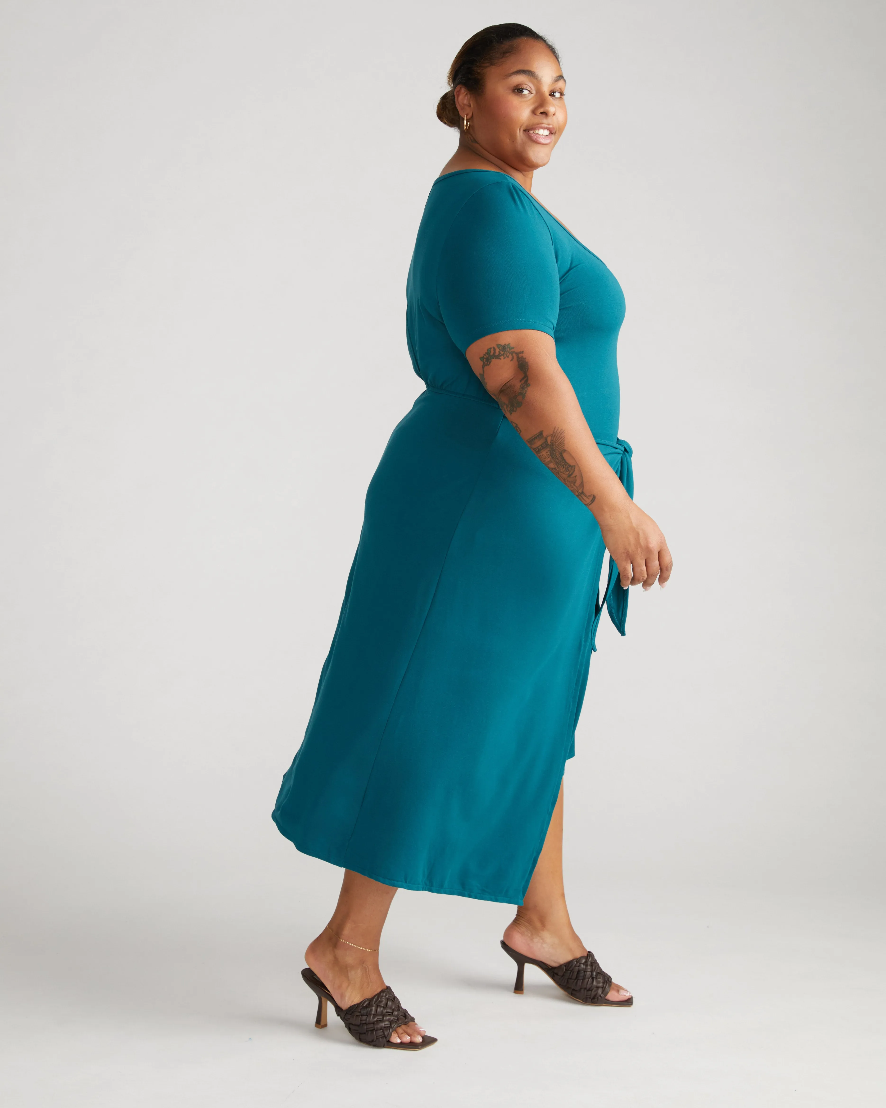 Palermo Divine Jersey Wrap Dress - Ocean Floor sold by Universal Standard product image thumbnail 3