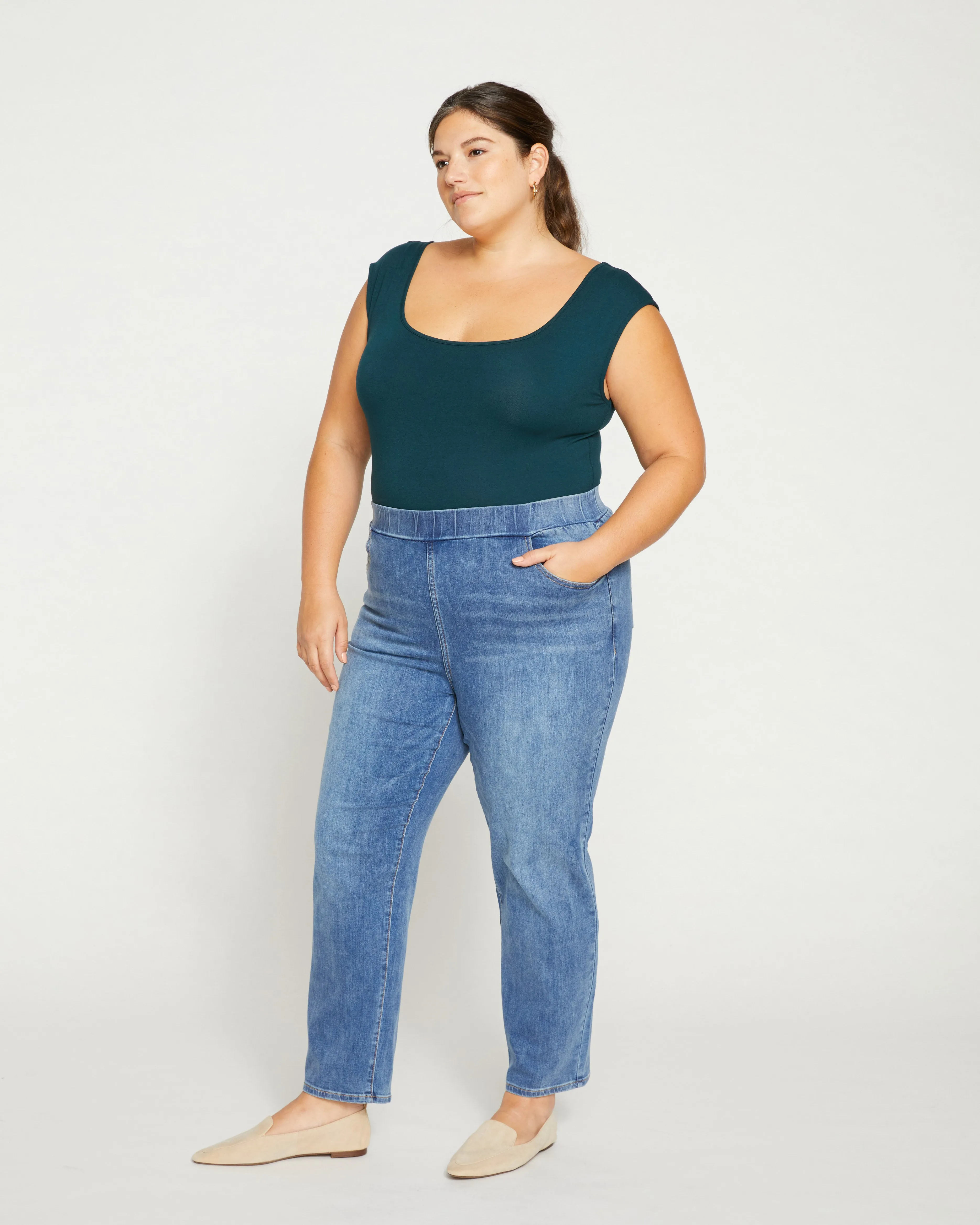 ComfortDenim Stovepipe Jeans 28 Inch - Western Blue Wash sold by Universal Standard product image thumbnail 3