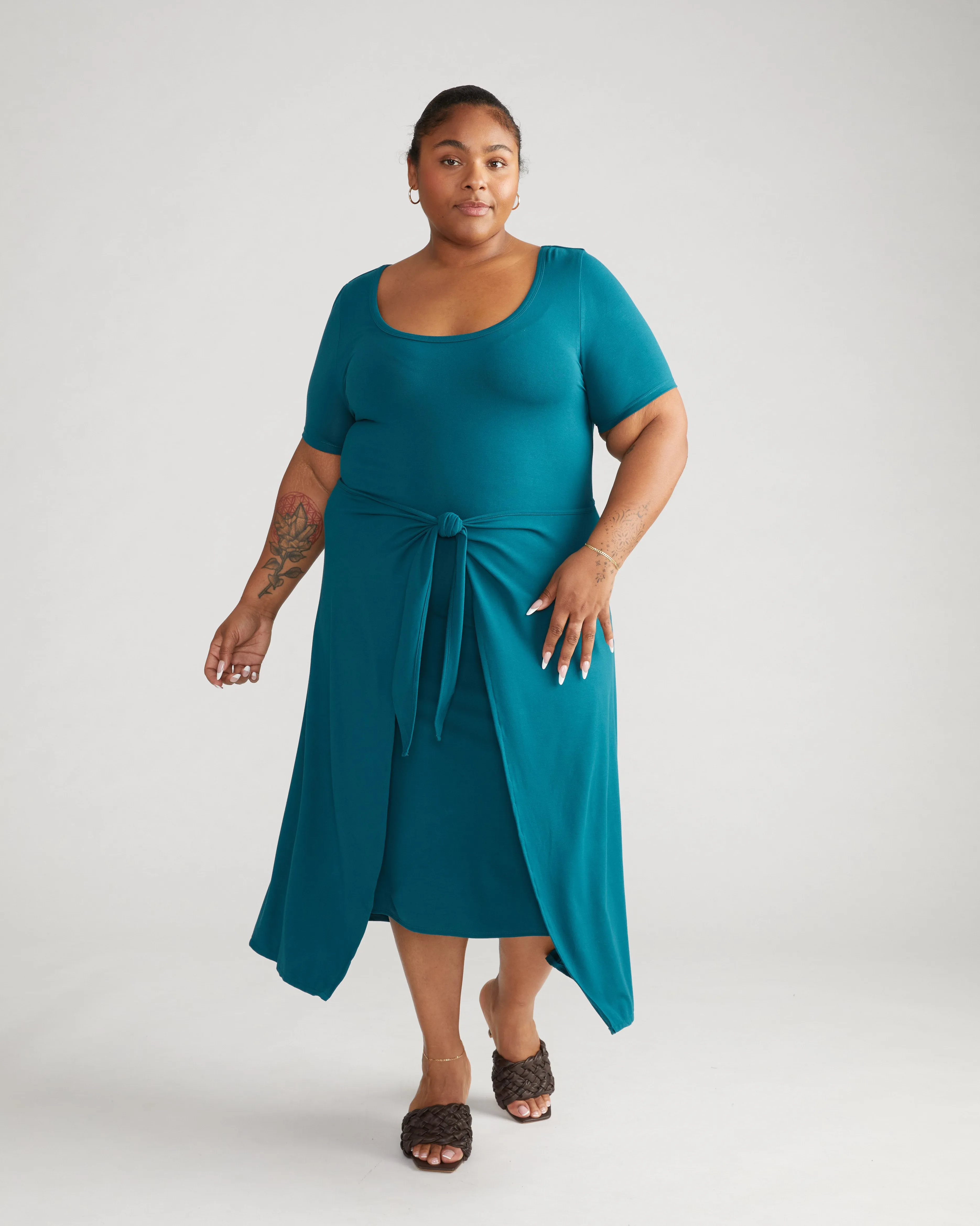 Palermo Divine Jersey Wrap Dress - Ocean Floor sold by Universal Standard