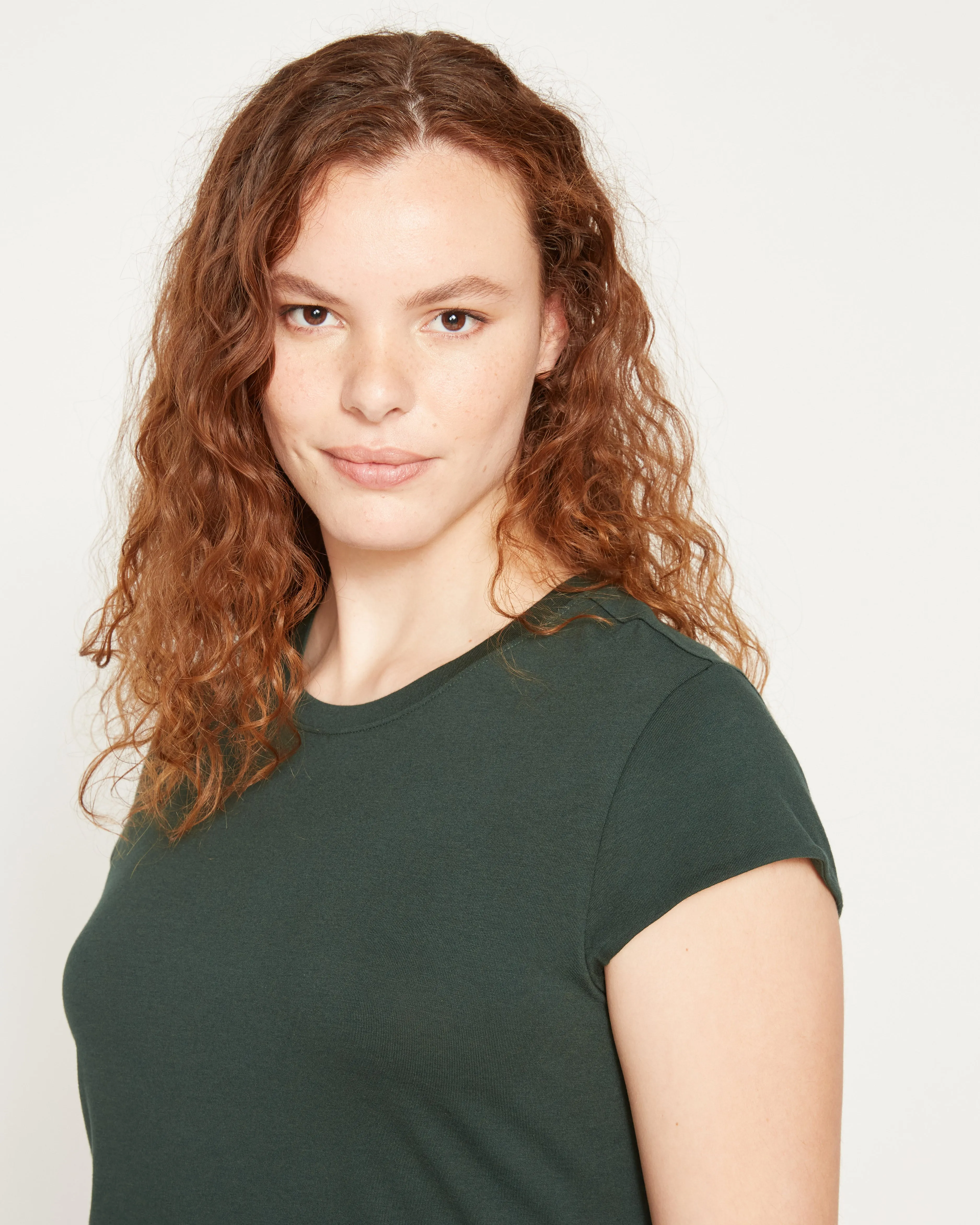 Ashley Cap Sleeve Tee - Forest Green sold by Universal Standard