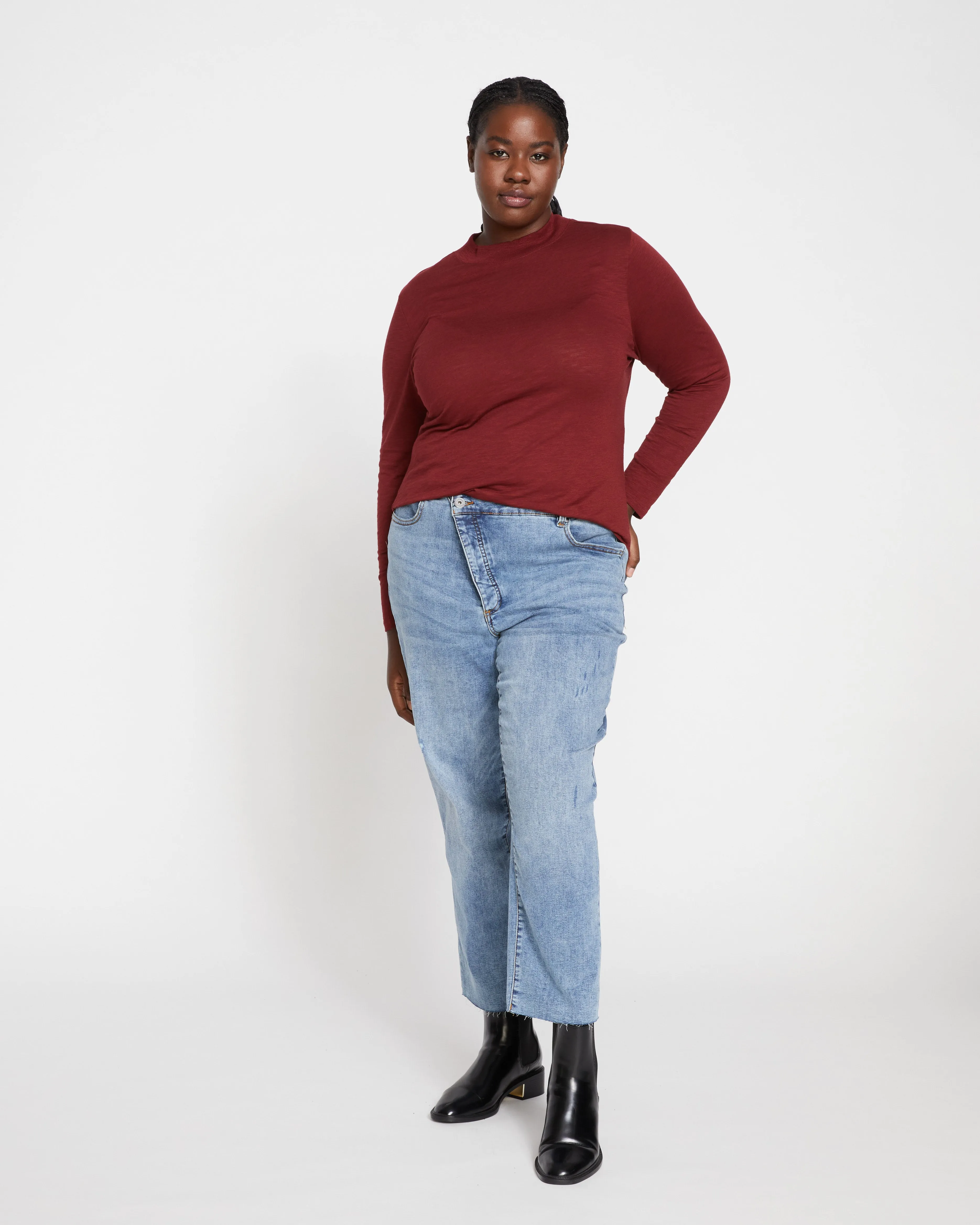 Tori Light-As-Air Mockneck Tee - Brick Red sold by Universal Standard product image thumbnail 2