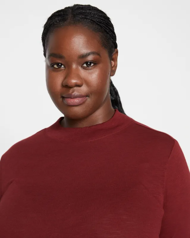 Tori Light-As-Air Mockneck Tee - Brick Red sold by Universal Standard