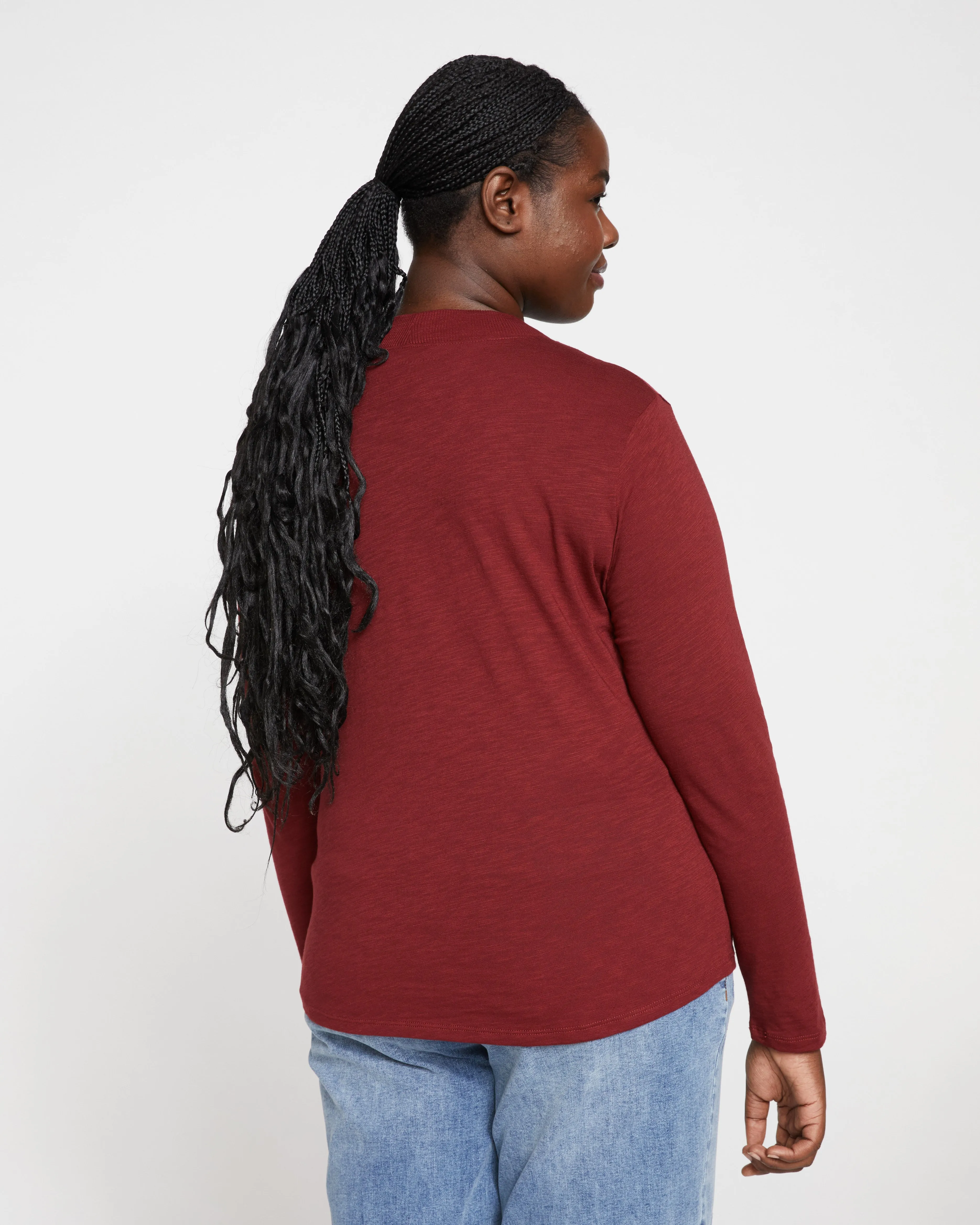 Tori Light-As-Air Mockneck Tee - Brick Red sold by Universal Standard product image thumbnail 5
