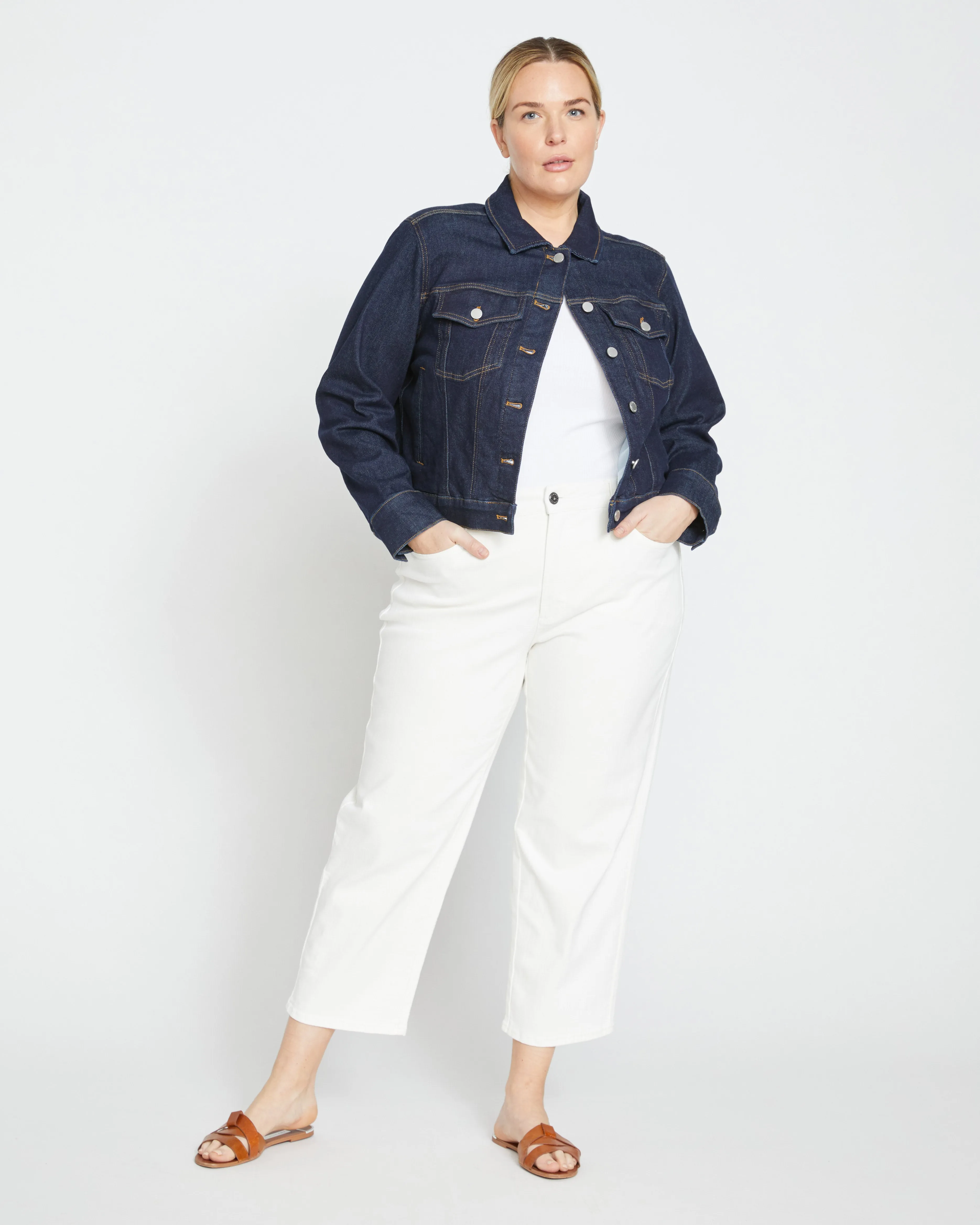 Etta High Rise Straight Leg Jeans 28 Inch - White sold by Universal Standard