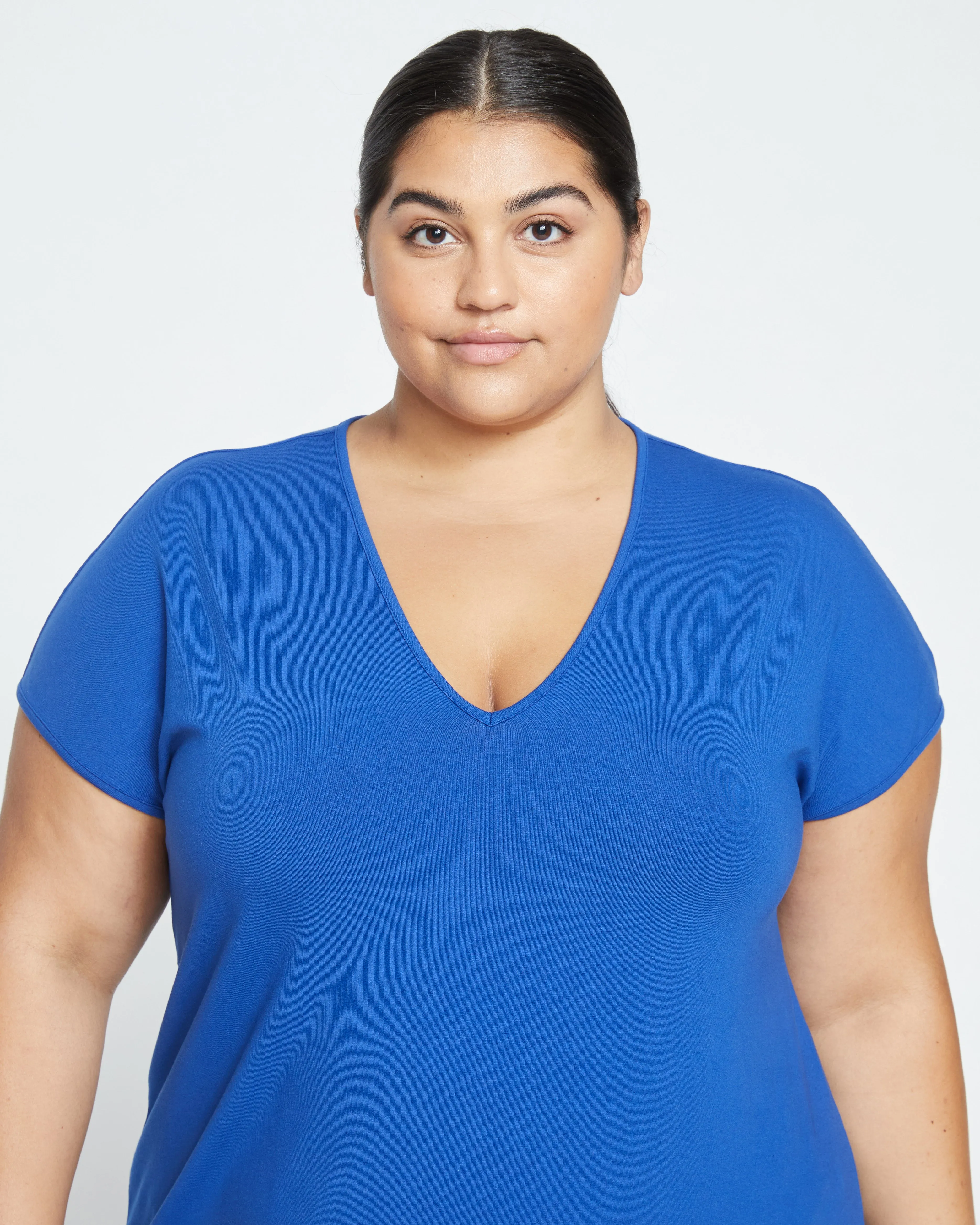 Iconic Geneva V-Neck Dress - Lapis sold by Universal Standard product image thumbnail 2