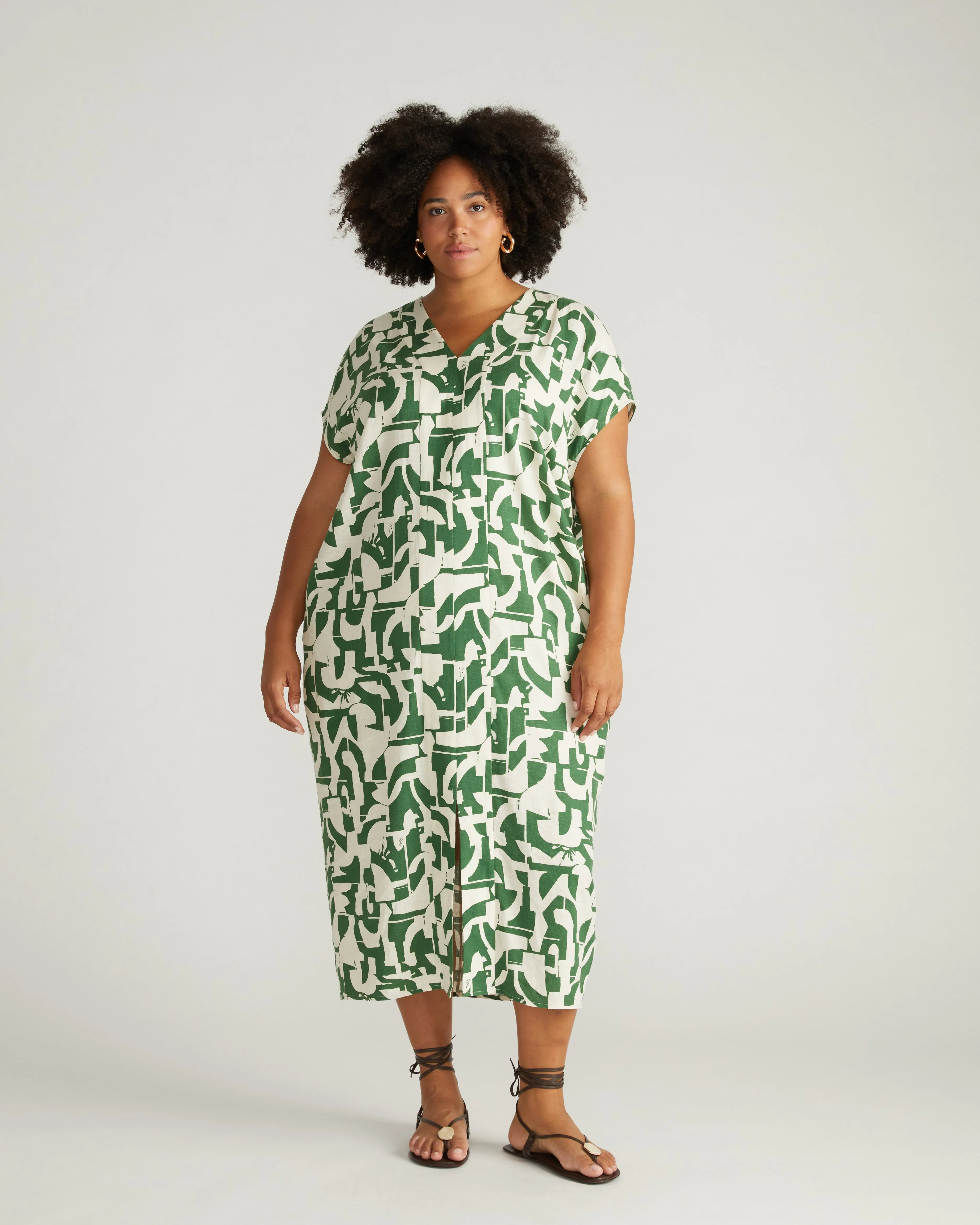 Cabana Linen Kaftan - Hedge Maze Print sold by Universal Standard product image thumbnail 4